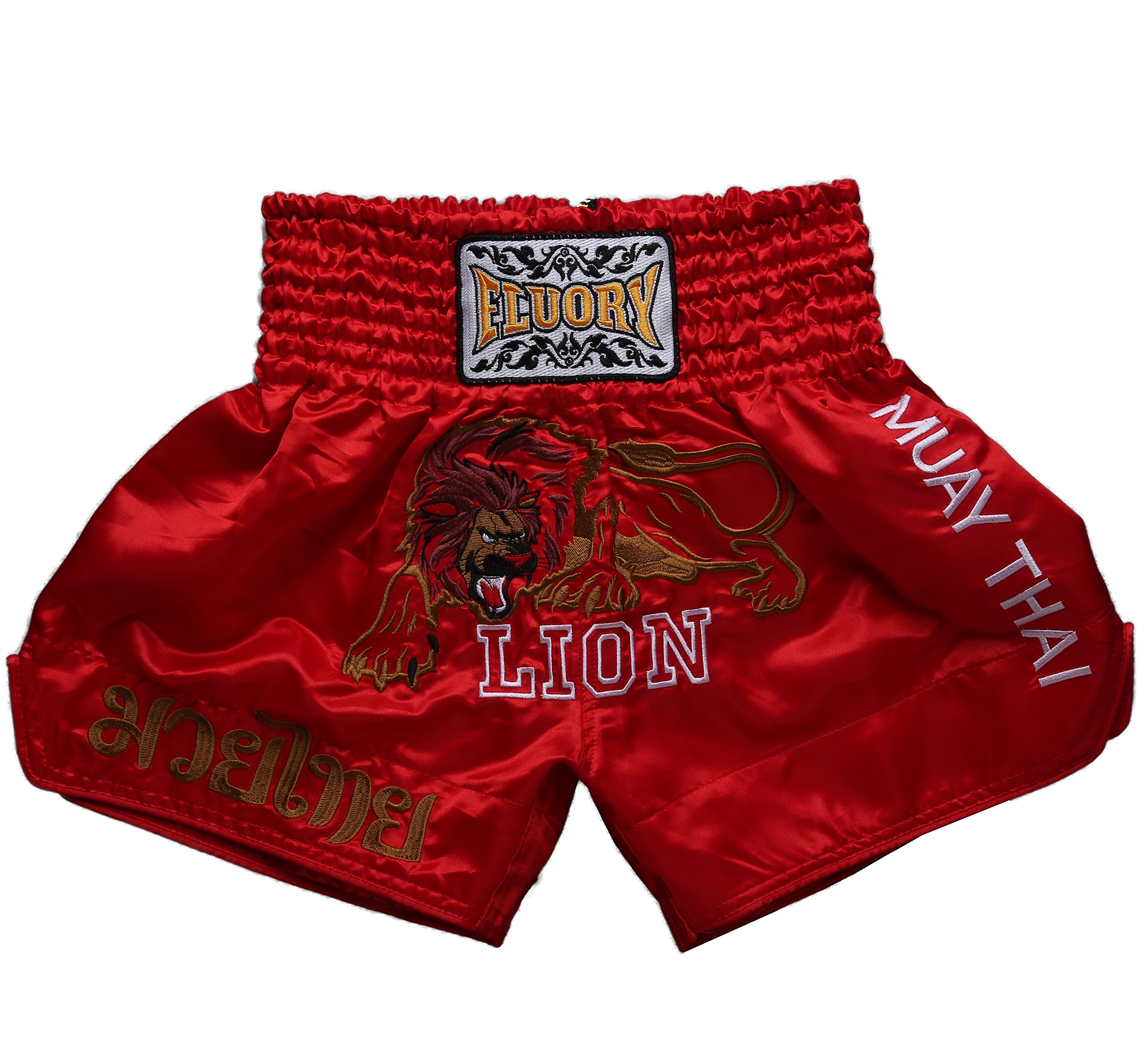 Fluory, Pantaloncini da combattimento per MMA, con scritta "Muay Thai", per arti marziali e kickboxing
