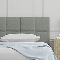 Vista 10 de Glenwillow Home Varia - Cabecero tapizado doble de 20 pulgadas de alto, color beige