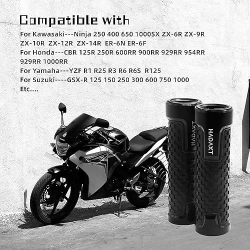 Miniatura 8 de Empuñaduras de mano para motocicleta de 78 pulgadas, 0.866 in, universal, CNC, patrón de cuadros de aluminio, antideslizante, agarre de manillar de