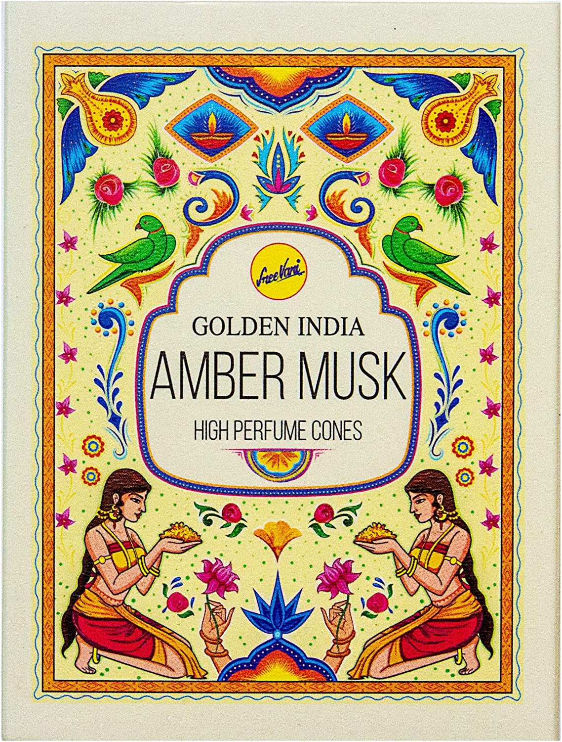 Sree Vani Golden/Amber India Musk High Perfume Backflow Incense Cones