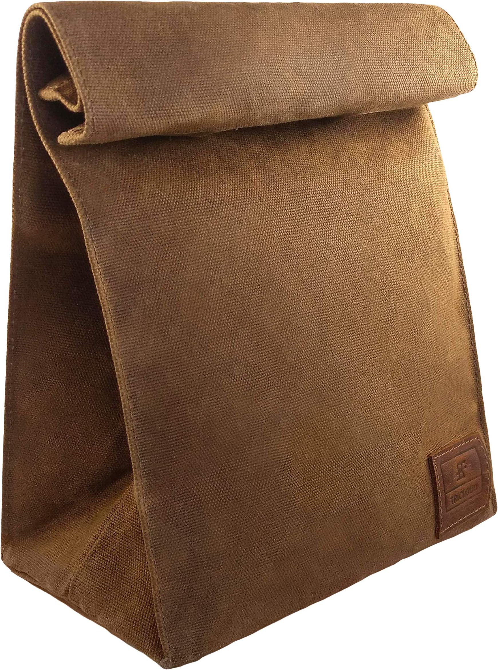 Waxed Canvas Lunch Bag (Brown) – Eco Friendly Stain Resistant Durable Tote Bag
