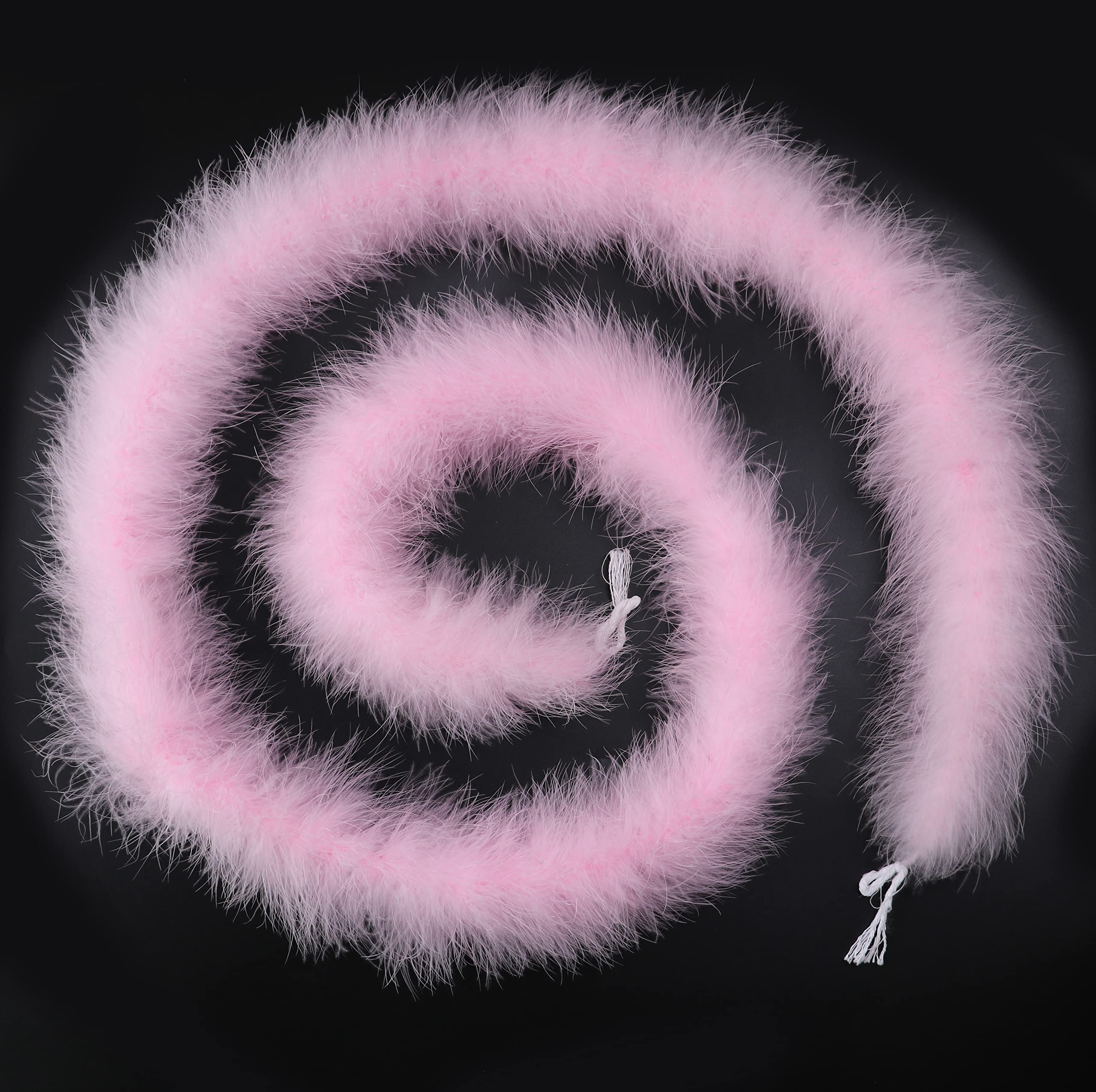 2 Yards 22G Fluffy Marabou Light pink Feather Boa for DIY Craft Sewing Trim Home Wedding Party Christmas Decoration - Image 4
