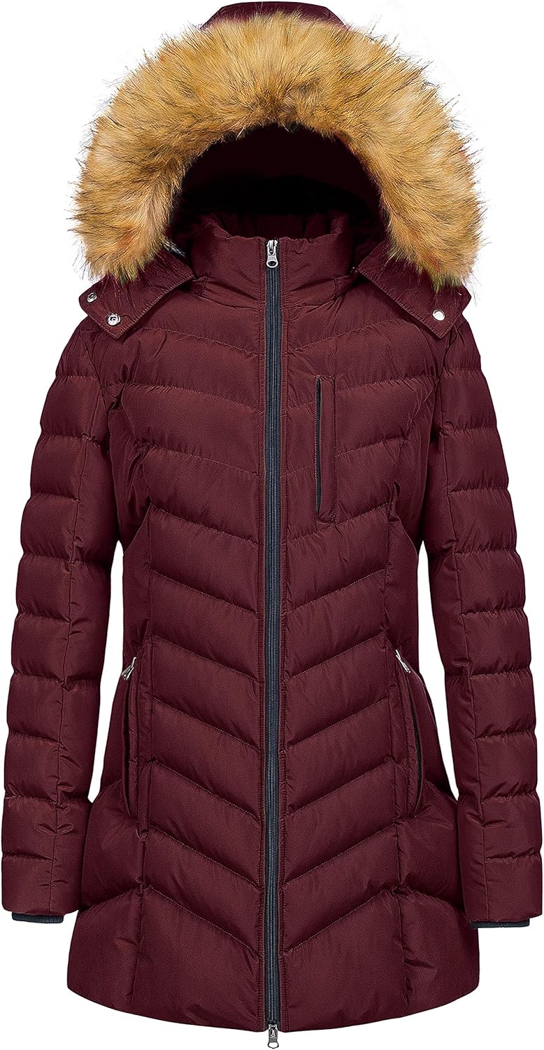 CREATMO US Women’s Winter Hooded Coat Waterproof Warm Long Puffer Jacket Parka CREATMO US Women’s Winter Hooded Coat Waterproof Warm Long Puffer Jacket Parka