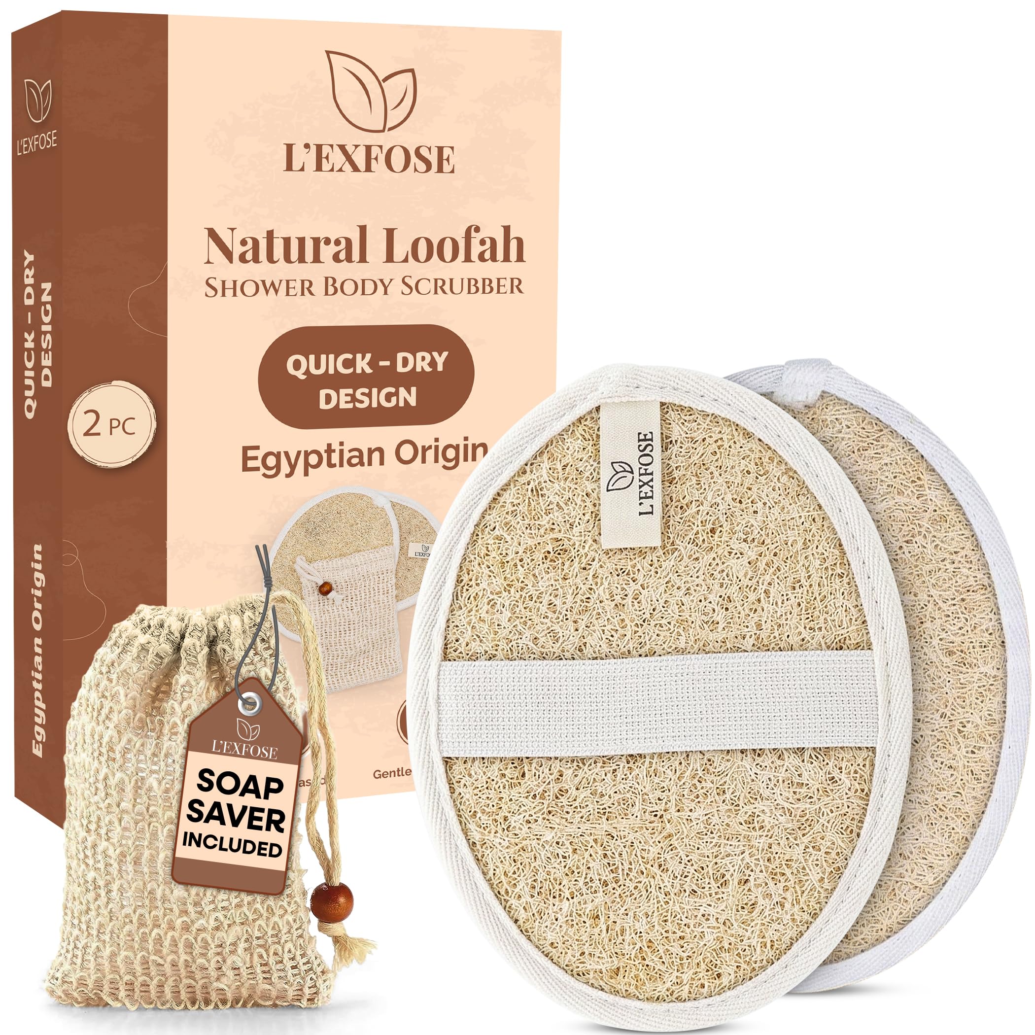 L’Exfose Organic Natural Loofah Body Scrubber