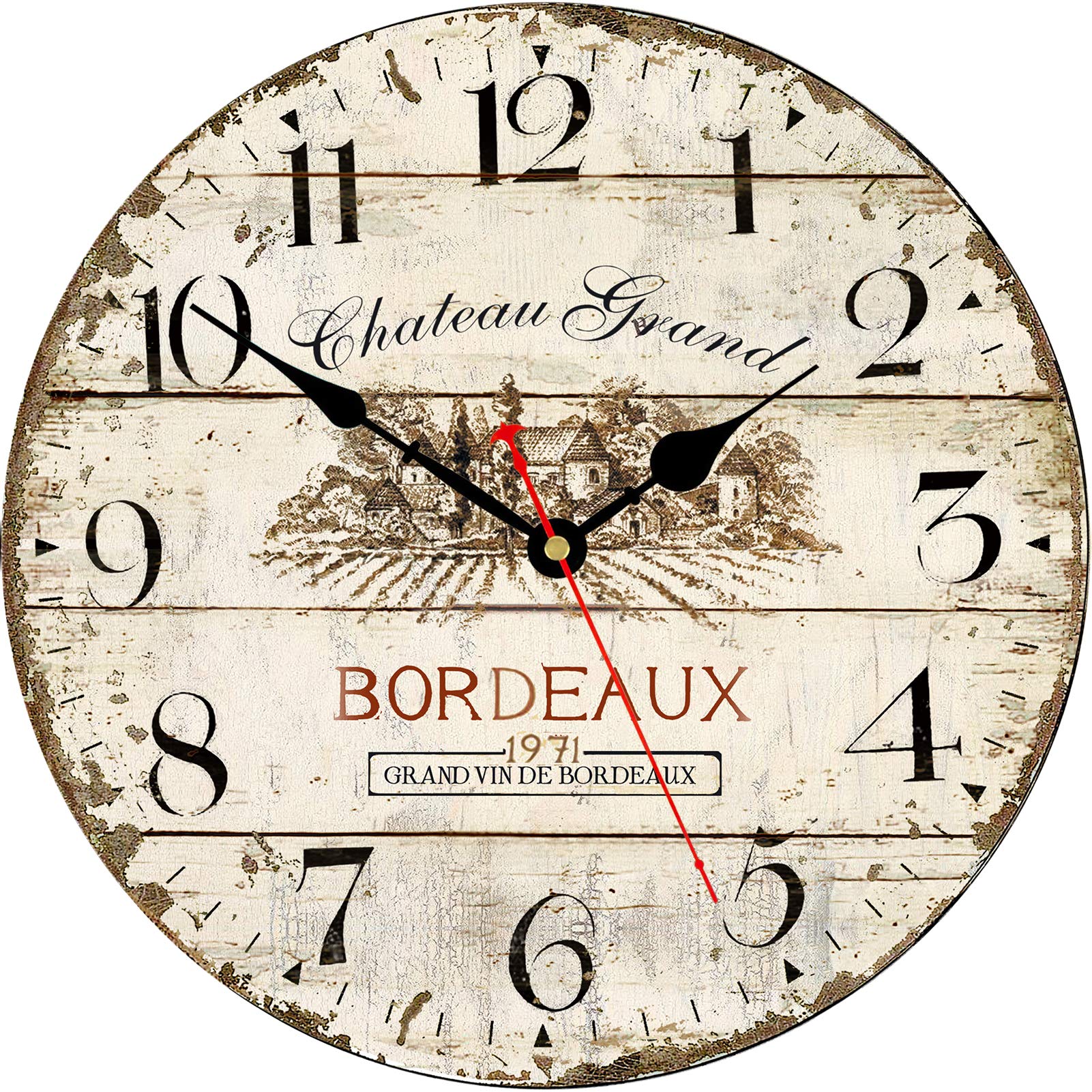 Buy Toudorp Rustic Wall Clock French Country Vintage Wooden Wall Clocks