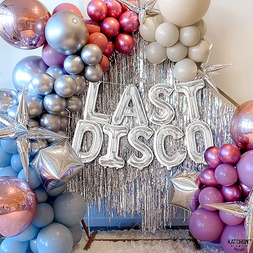 Miniatura 8 de KatchOn, Globos plateados de discoteca de 16 pulgadas | Última discoteca decoraciones de despedida de soltera | Última señal de discoteca para