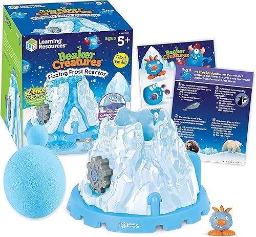 Learning Resources Beaker Creatures Fizzing Frost Reactor - 6 piezas, a partir de 5 años, kit de ciencia de volcán para niños, juguetes STEM,