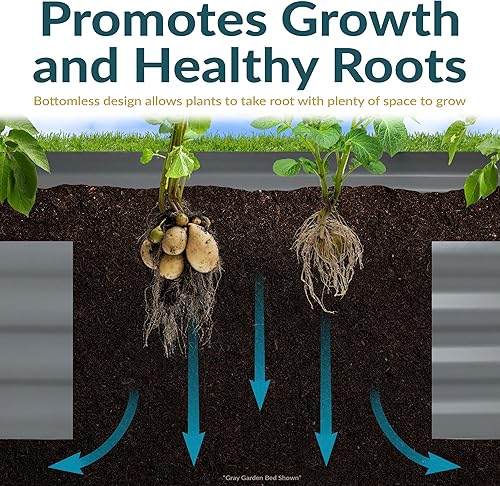 Miniatura 3 de Sunnydaze - Arriate de metal elevado, acero galvanizado, 40 pulgadas, rectangular, kit para plantas y verduras, 16 pulgadas de profundidad