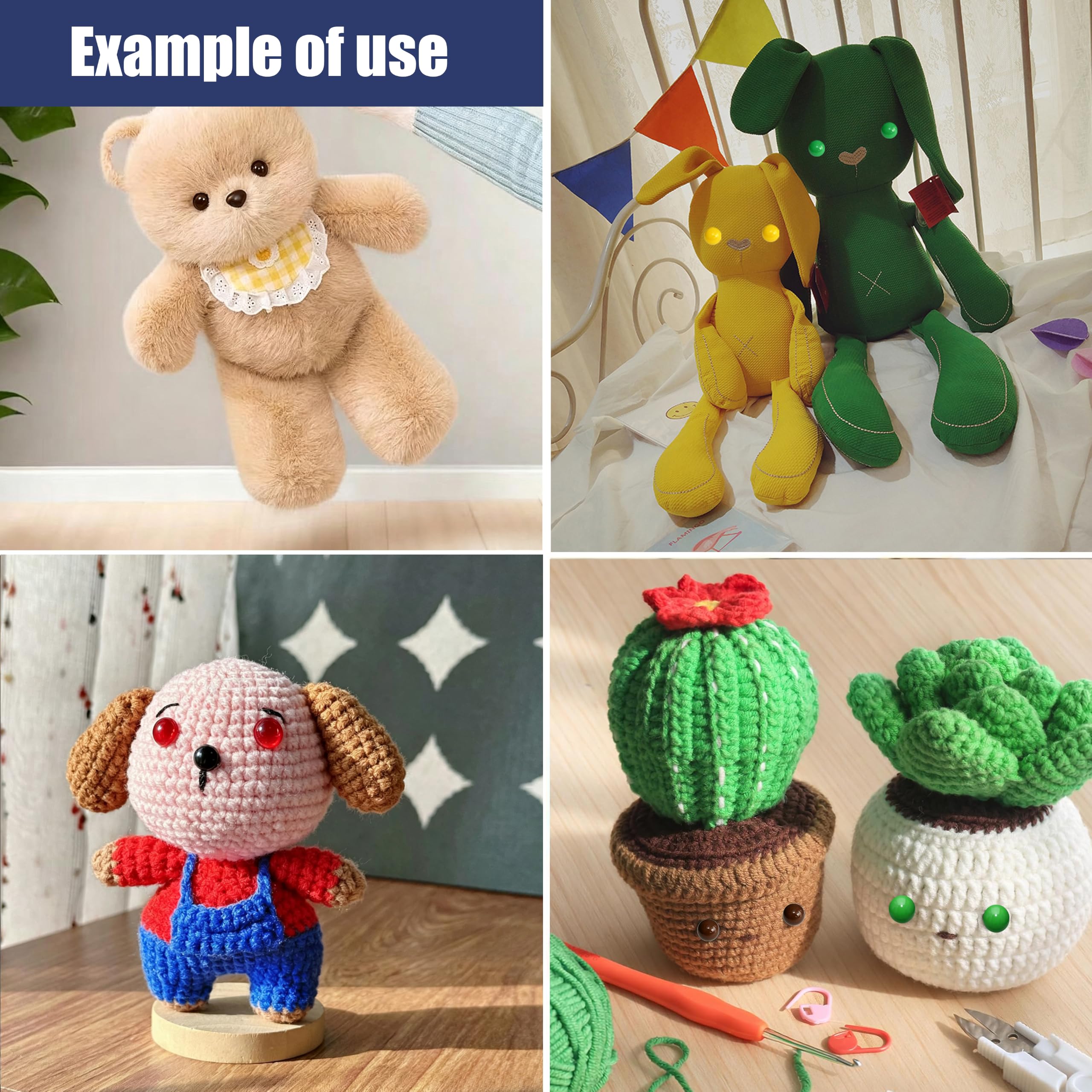 60 ojos de seguridad y arandelas seguras para ganchillo amigurumi, ojos de seguridad grandes de plástico de 24 mm, ojos de ganchillo para amigurumi, manualidades, suministros de