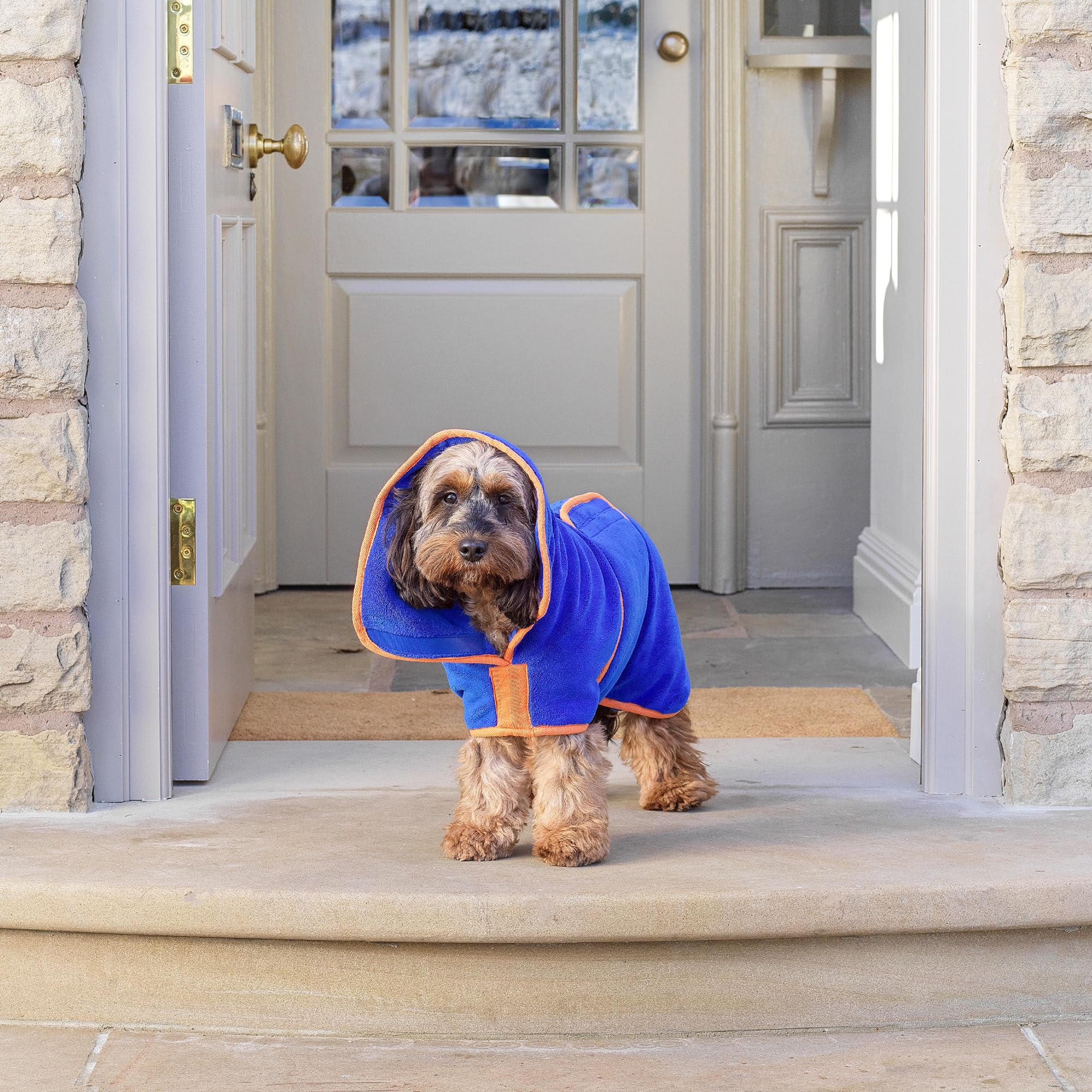 Lucky Paws® Płaszcz do suszenia psów w Wielkiej Brytanii, dwuwarstwowy szlafrok do suszenia w ciągu kilku minut, super chłonny ręcznik dla psa i ultramiękki szlafrok dla psa w jednym luksusowym