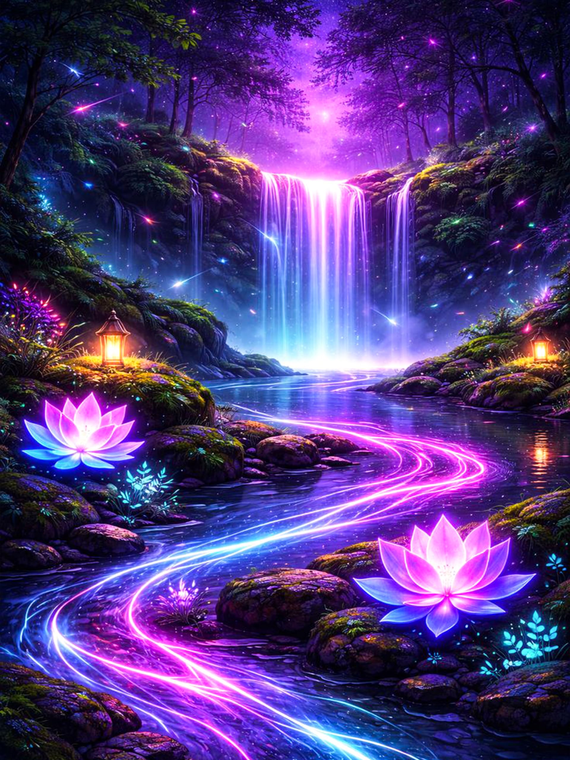 OkarinaArt Diamond Art Kits Adults Waterfall Scenery, DIY 5D Diamond Painting Kit for Adults, Waterfall Full Round Drill Gem Art Dots Beginners, Perfect for Home Wall Decor 12X16 Inch