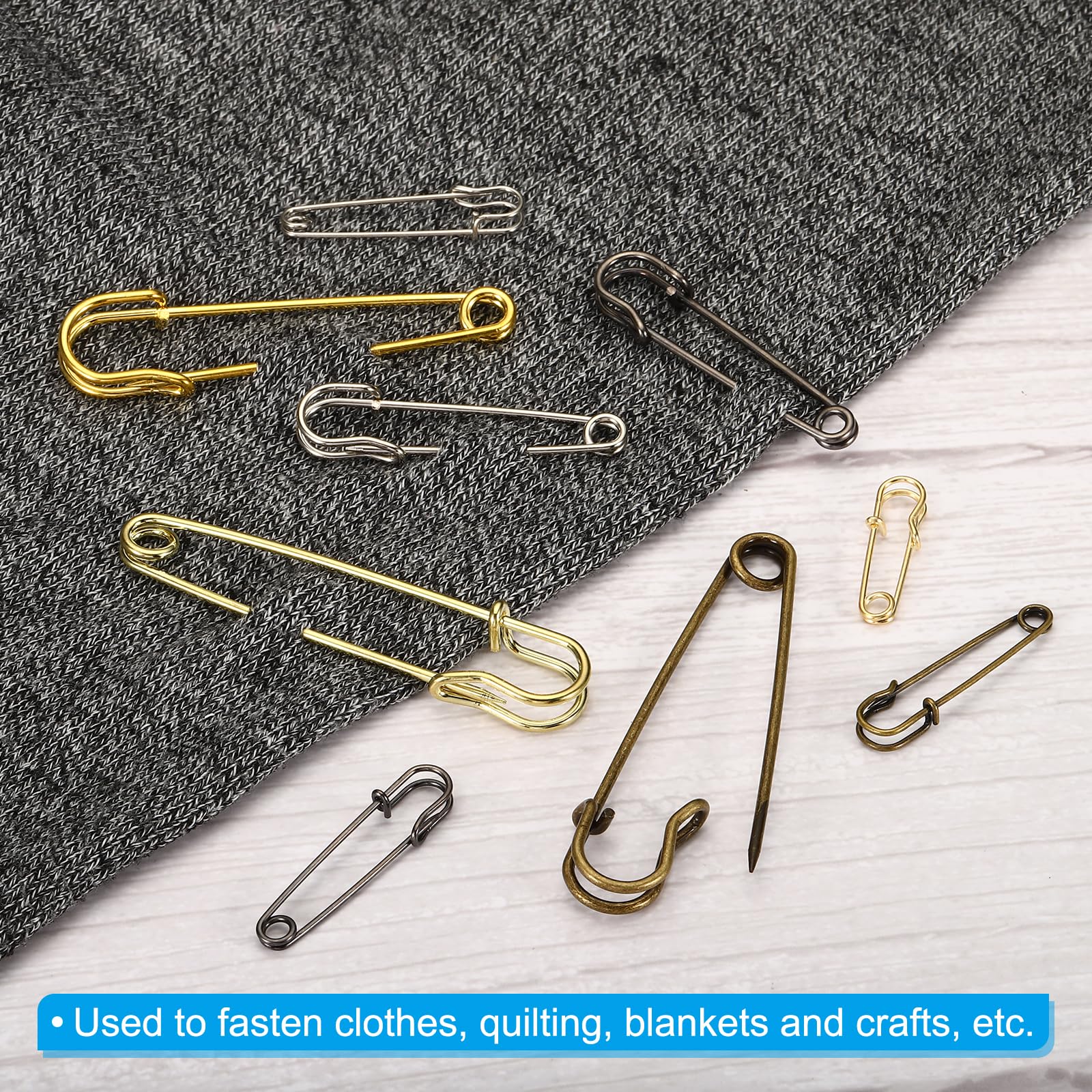 15Pcs Trombone Épingles De Sûreté 2.95 Pouce Grand Trombone Métal Couture Épingles Pour Draps