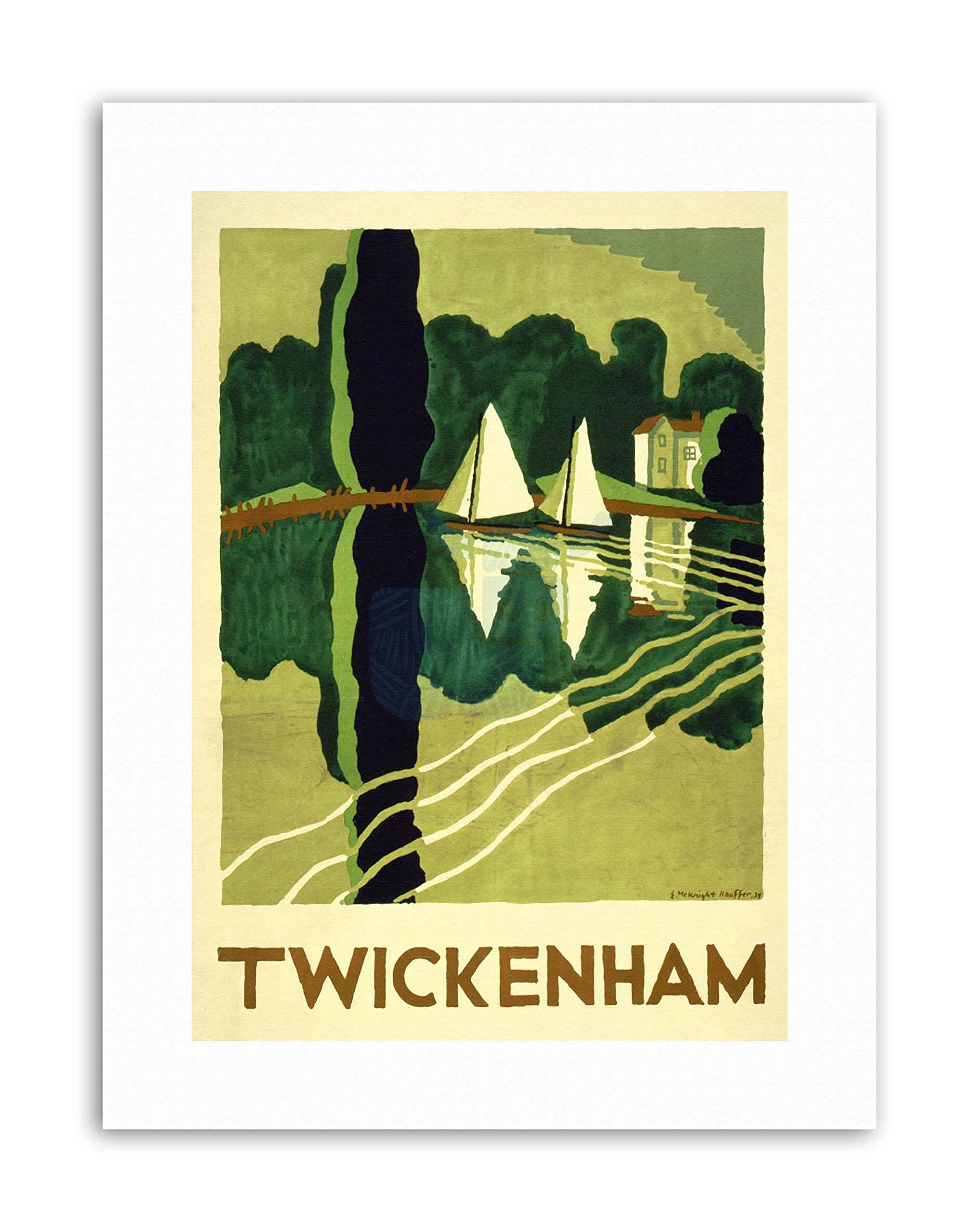Wee Blue Coo Twickenham London Thames Boat River Picture Travel Canvas Art Print