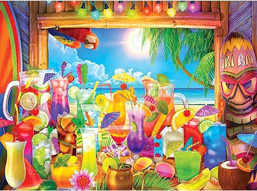 RoseArt - Paleta de colores - Tiki Bar Paradise - Rompecabezas de 1000 piezas para adultos