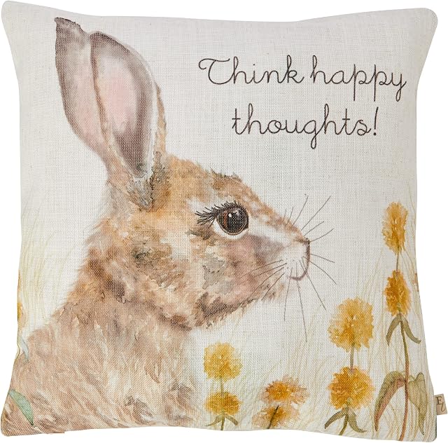 Evans Lichfield Woodland Hare Thoughts Cushion Cover, Polyester, Linen, Multi