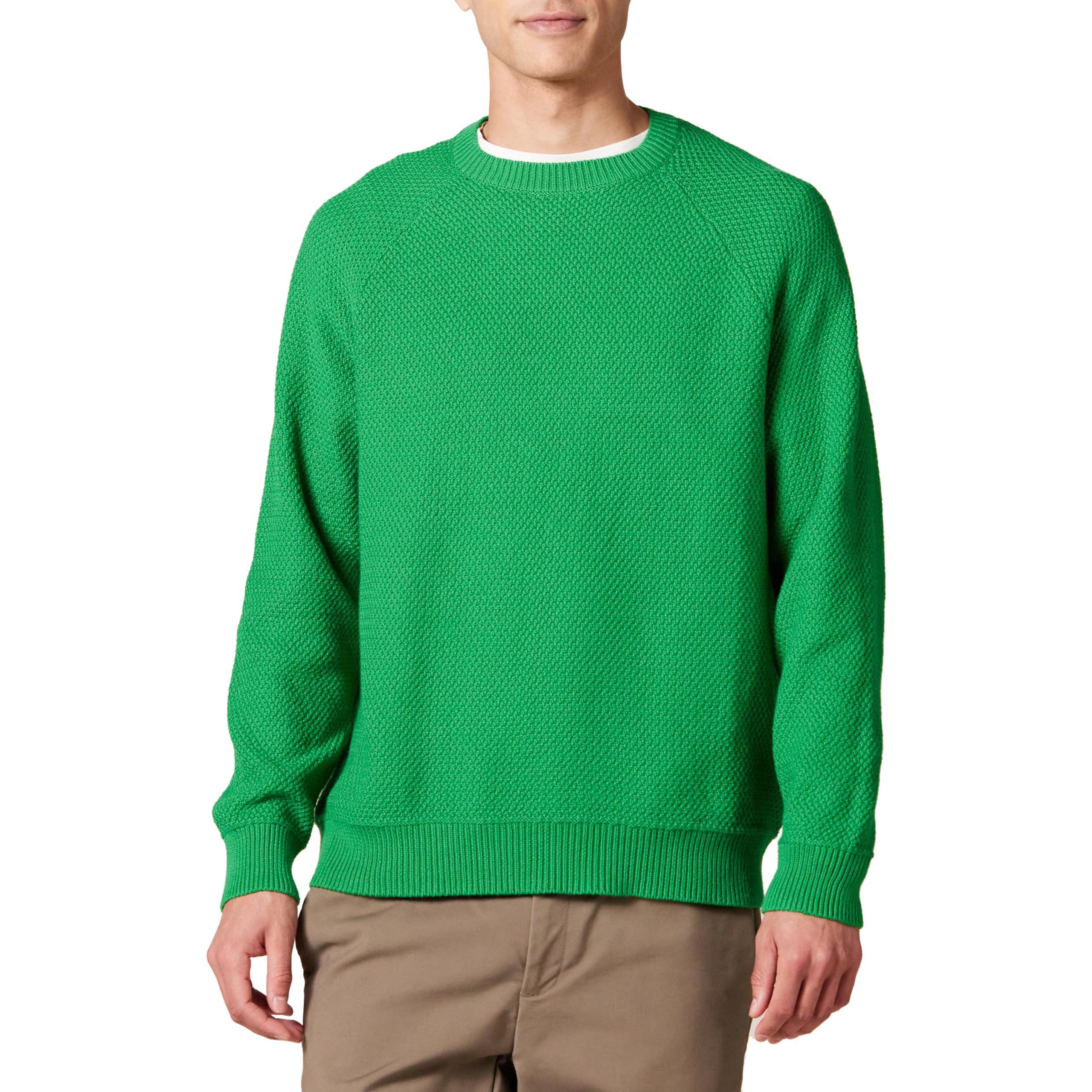 Amazon Essentials Men's Oversized Fit Textured Cotton Crewneck Sweatshirt, Green, XXL