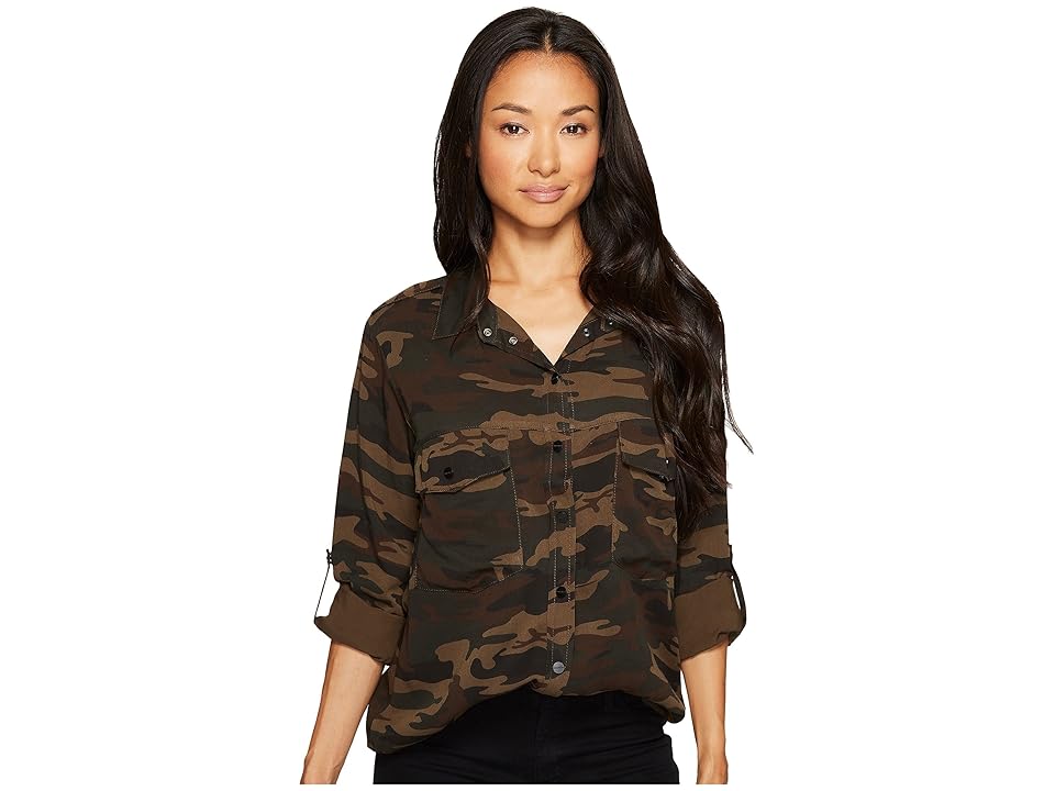 

Sanctuary Boyfriend Shirt (Camp Camo) Women's Long Sleeve Button Up