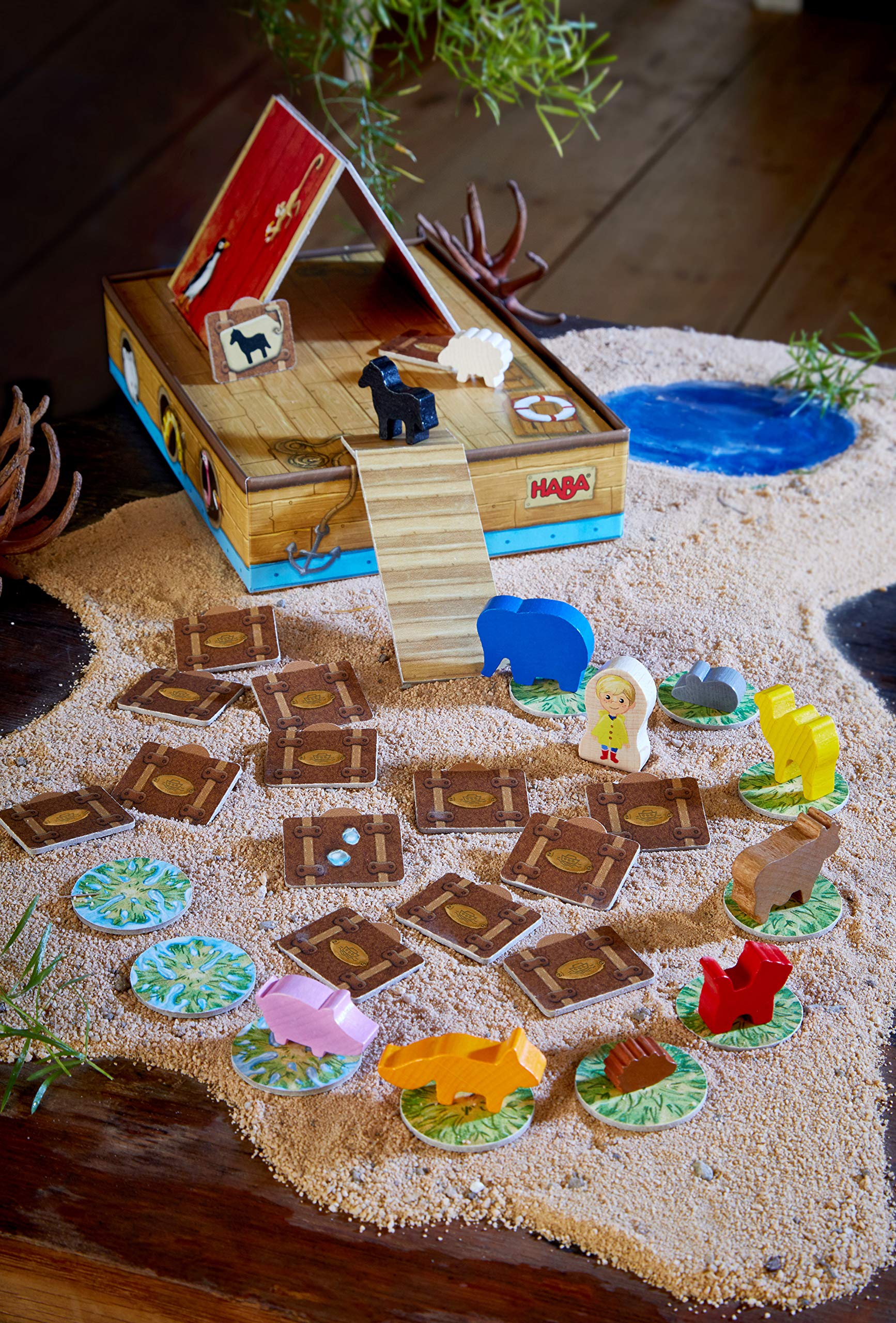 HABA 305838 - Ab auf die Arche, Spiel ab 3 Jahren, made in Germany bunt
