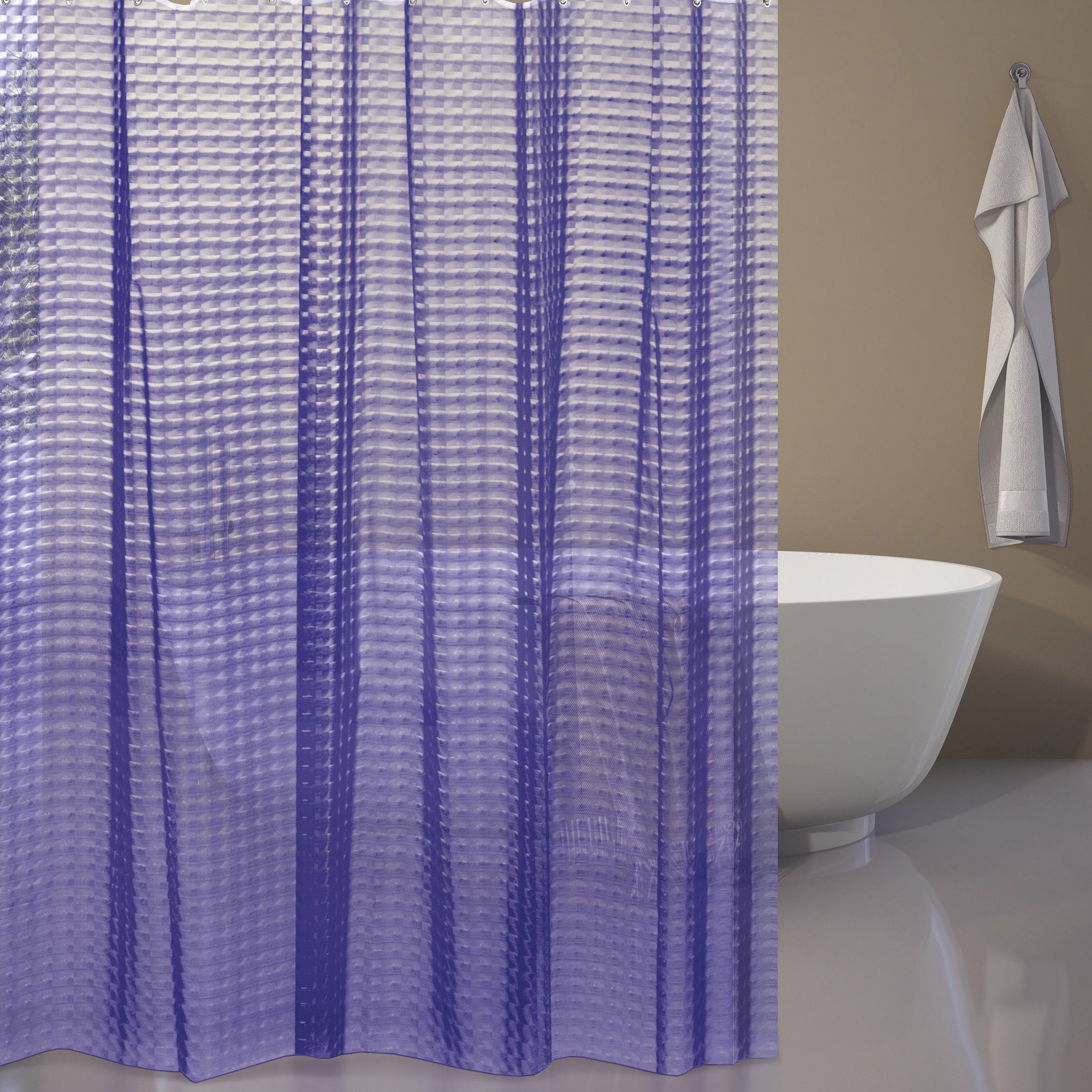 MSV "Premium Eva Violet Shower Curtain, Multi-Colour, 180 x 200 cm, W 7.9" x L 11.8" (1 Panels) - Image 2