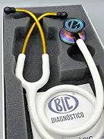 Estetoscópio Bic Eternity III Branco Gold - Excelente Ausculta - Garantia de 5 anos