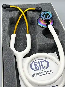 Estetoscópio Bic Eternity III Branco Gold - Excelente Ausculta - Garantia de 5 anos