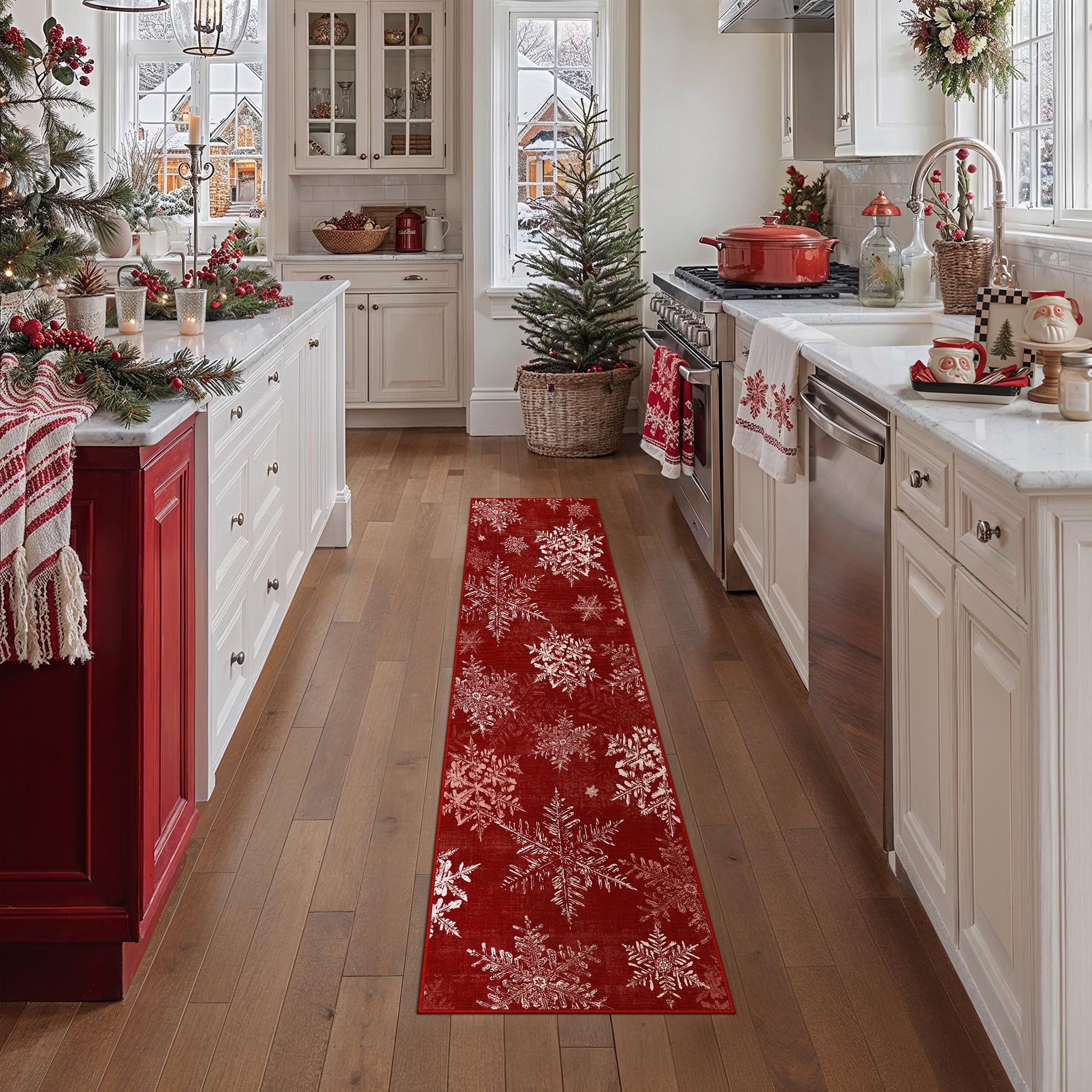 Christmas Area Rug - Red & Festive -18