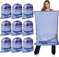 Vista 1 de Windyun Bolsa de malla para la lavandería, 9 unidades, 30 x 40 pulgadas, bolsas de malla grandes de alta resistencia, con cordón, con bloqueo