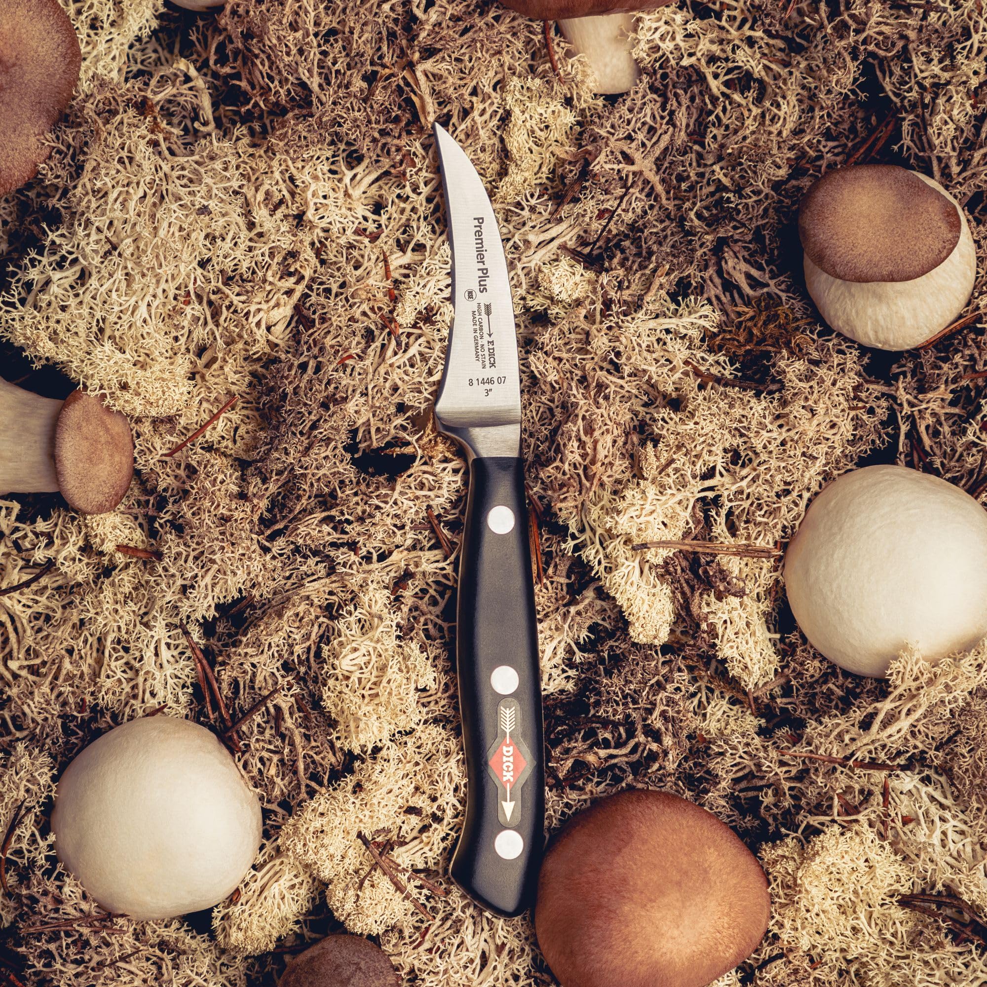 F. Dick Tourniermesser, Premier Plus (Messer mit Klinge 7 cm, X50CrMoV15 Stahl, nichtrostend, 56° HRC) 81446072, Schwarz, 17 cm