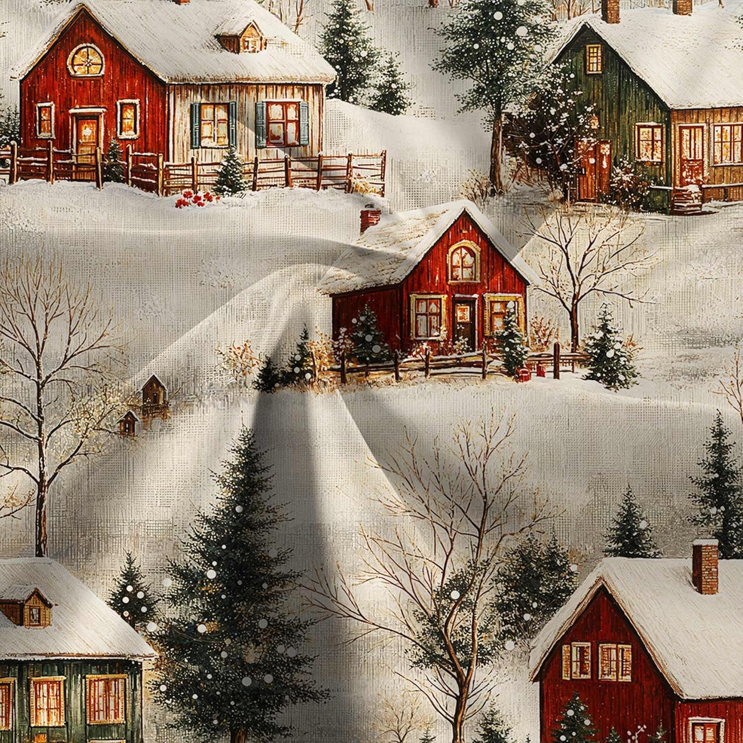 Winter Snow Forest Shower Curtain, Rustic Farmhouse Deer Cabin Elk Forest Snowy Trees Nature Mountain Xmas Bath Curtain, Retro Blue White Waterproof Fabric Shower Curtain Set with Hooks, 72X75IN