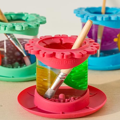 Miniatura 2 de Paint Puck - Copa para limpiar y enjuagar pinceles (todo en uno) para arte, estudio y aula, soporte de pinceles y sistema de limpieza de silicona