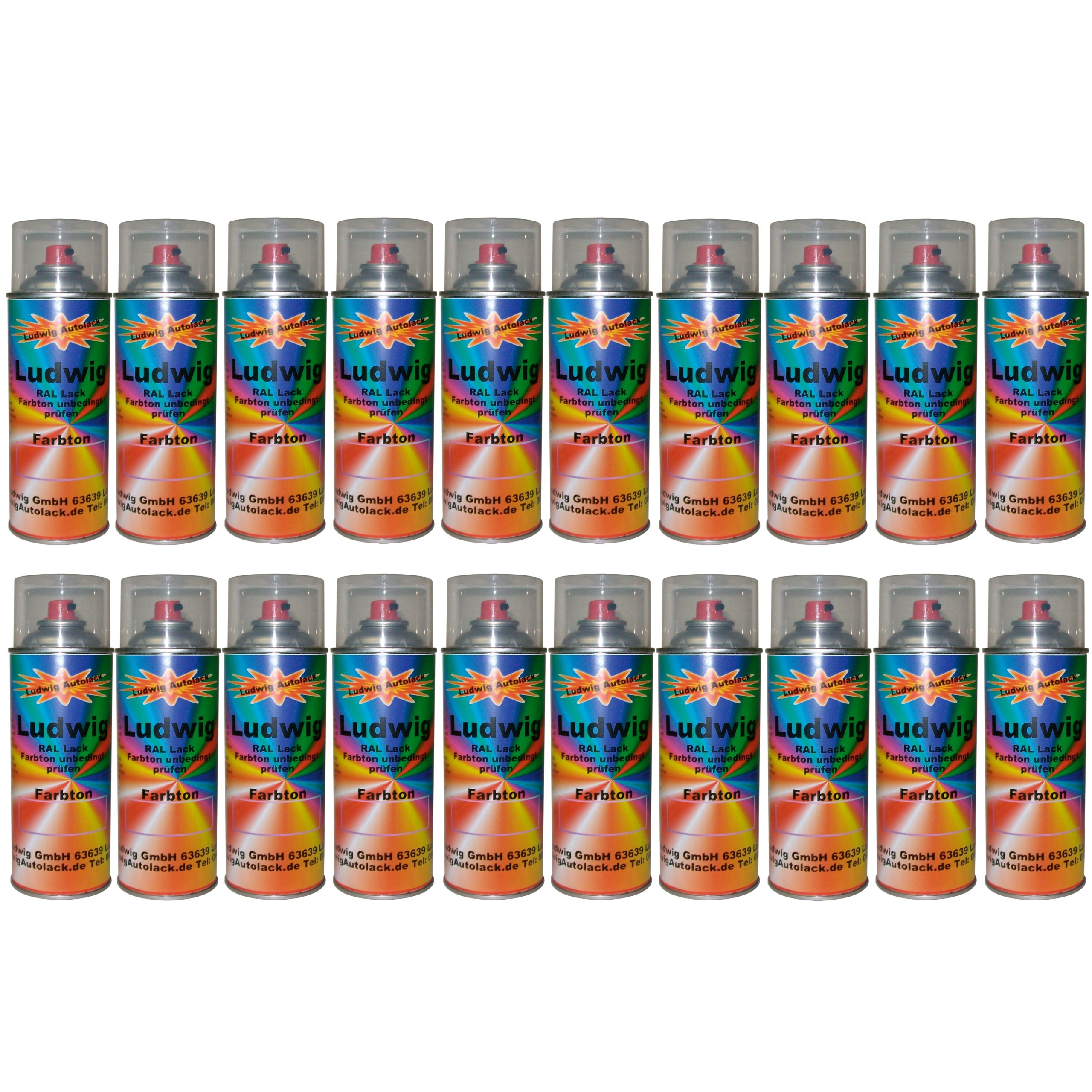 20 puszek aerozolu 400 ml lakier samochodowy błyszczący RAL 5018 turkusowy