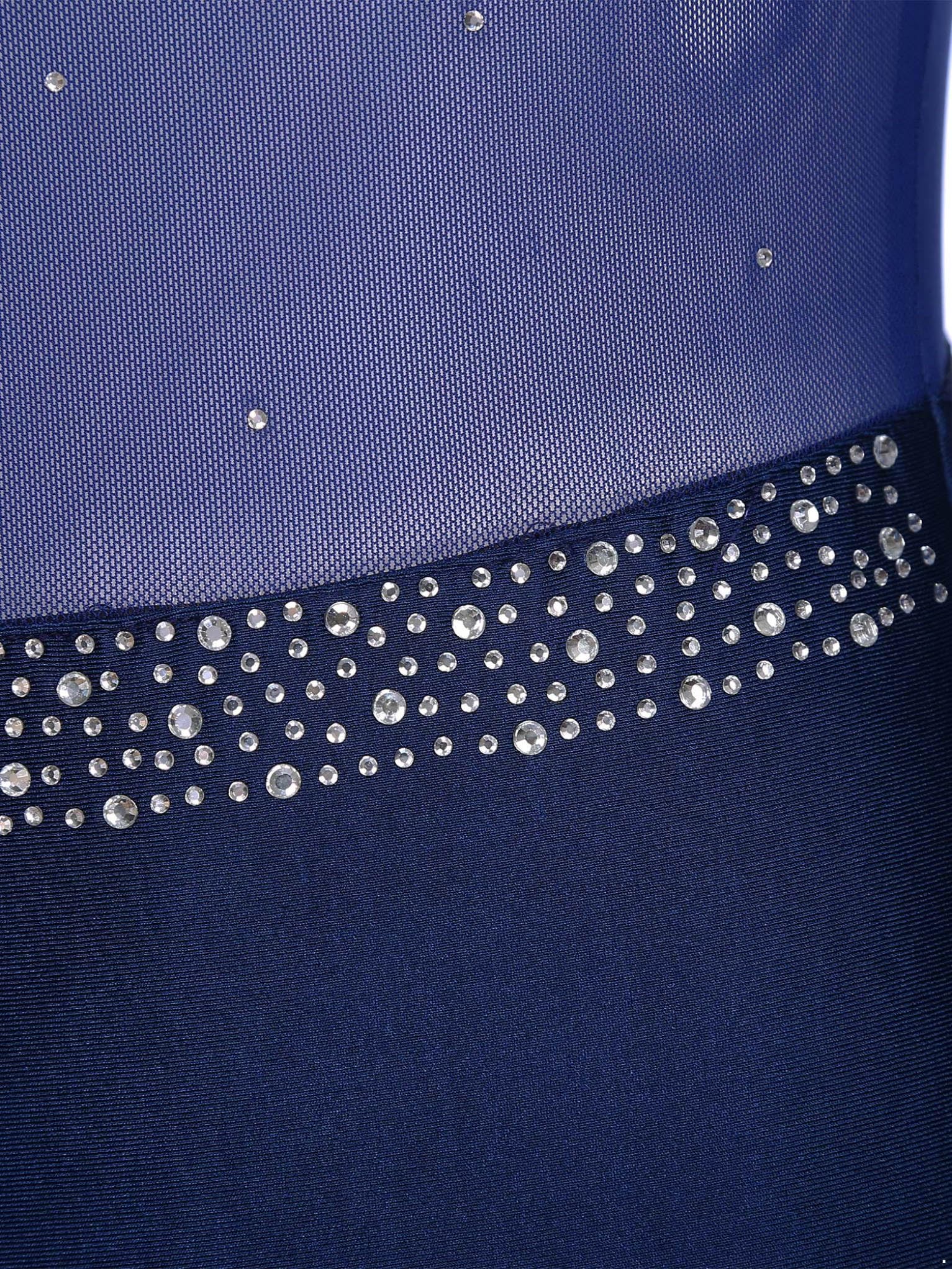 Donna Body da Danza Classica Moderna Senza Schienale con Strass Abito da Ginnastica Pattinaggio Artistico Bodysuit da Balletto Leotard Dancewear