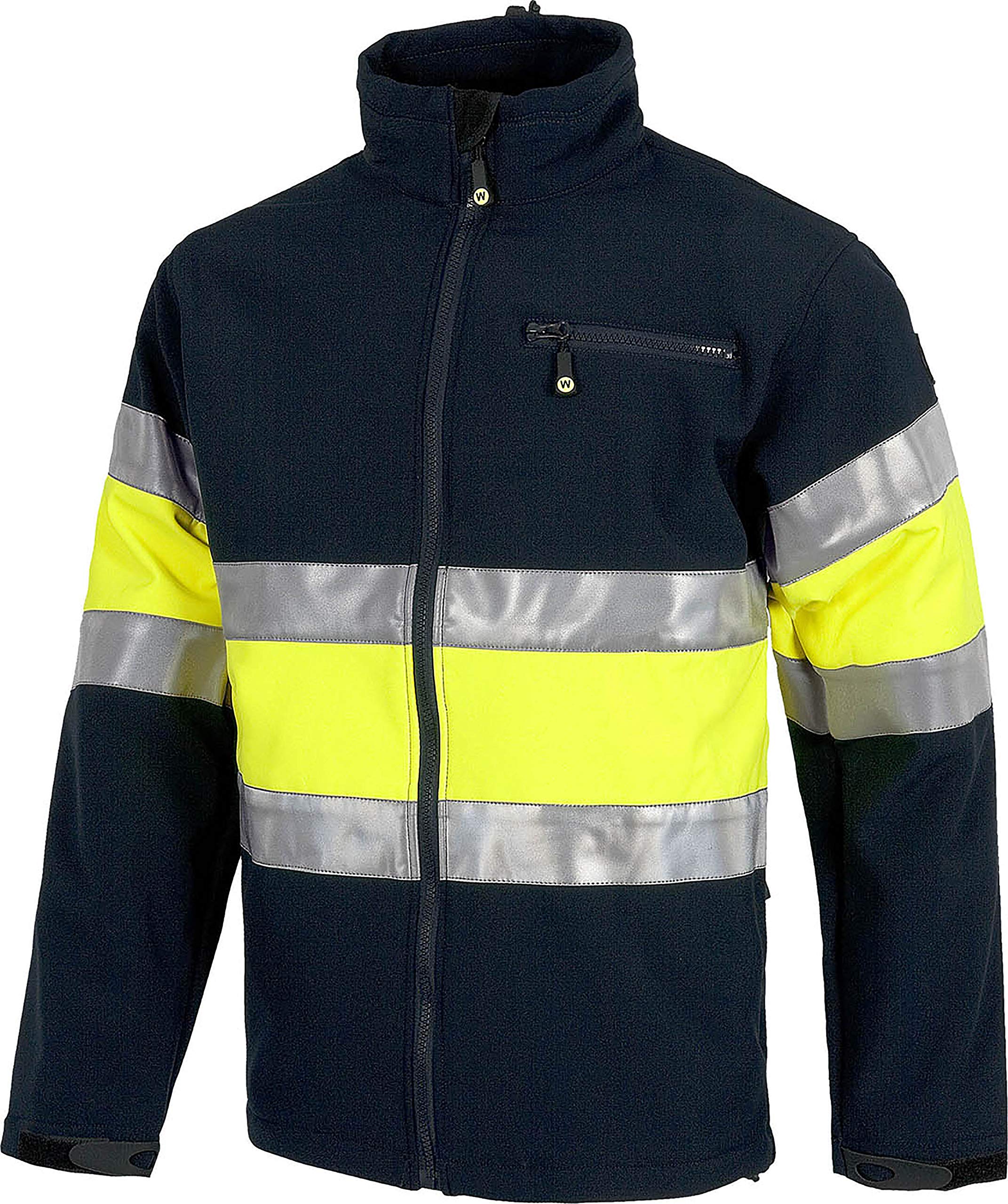 WORKTEAM Cazadora Softshell Alta Visibilidad Clase 1, Cortavientos e Impermeable, Térmica y Transpirable, Multibolsillos