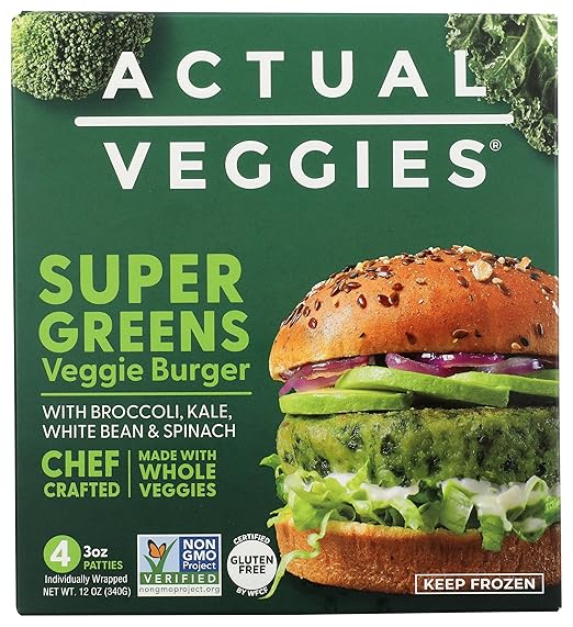 Actual Veggies Super Greens Veggie Burger, 12 OZ