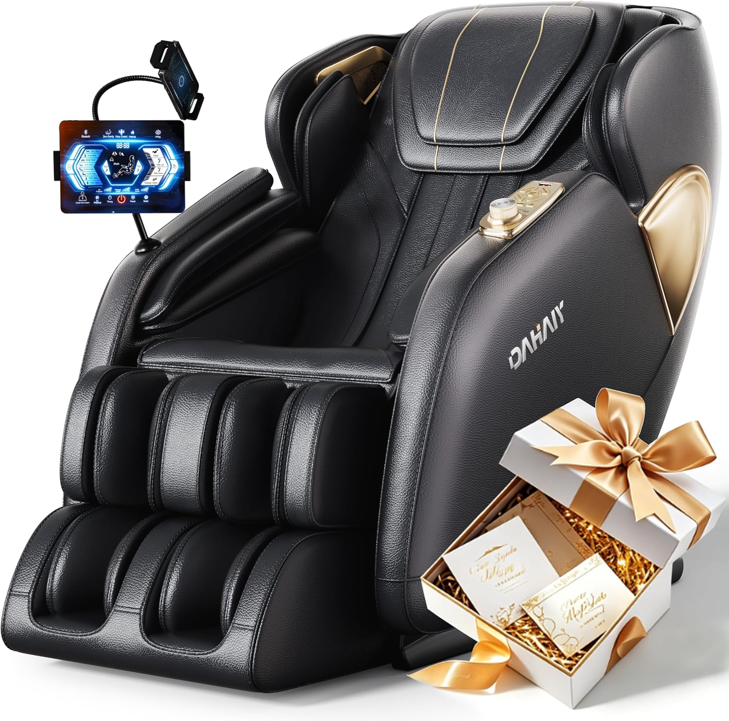 𝟐𝟎𝟐𝟔 𝐍𝐞𝐰 𝐔𝐩𝐠𝐫𝐚𝐝𝐞 3D Massage Chair Full Body, AI voice control, PU Leather Zero Gravity Heated Back Foot Hand Massage Recliner Chairs, Living room furniture,Office,Portable - Black