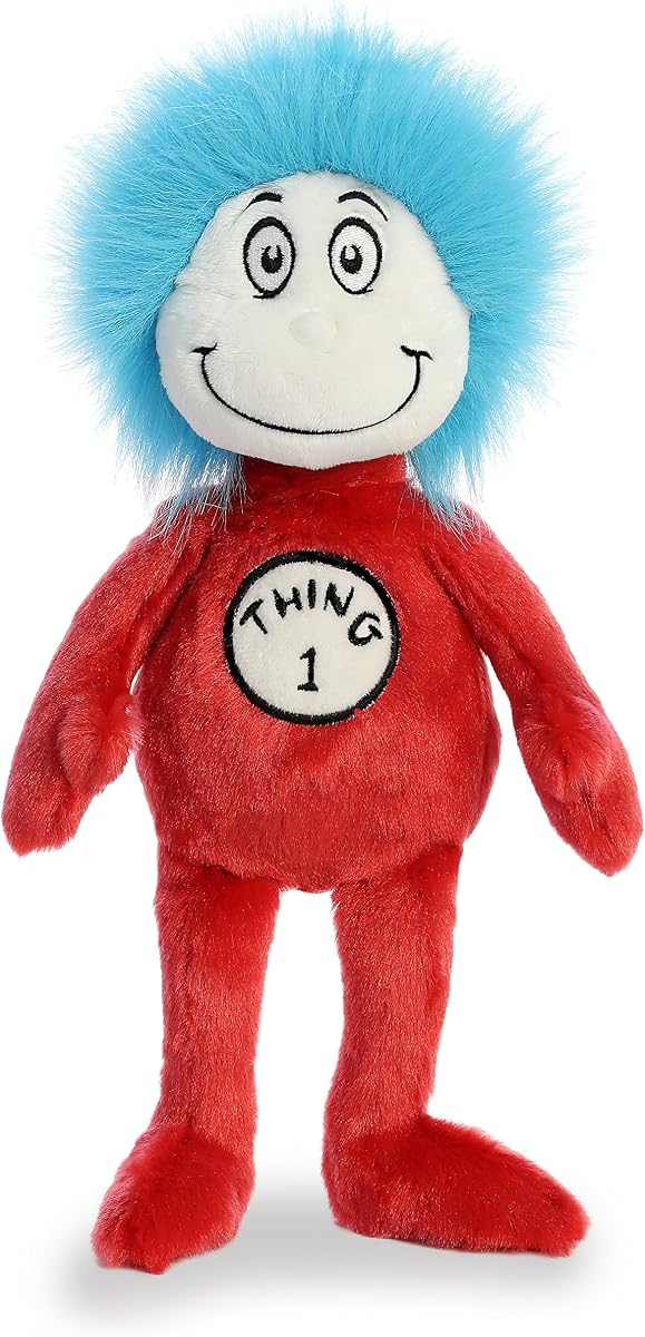 Aurora Dr. Seuss Peluche caprichoso de Thing One de 12" | Detalles auténticos de los personajes de los libros de cuentos para fanáticos y coleccionistas.