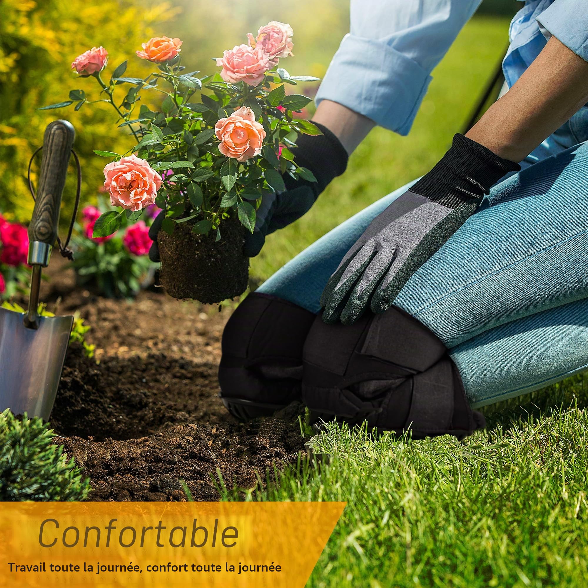 Vortix Genouillère Travail, Genouillères Professionnelles à Confort étendu, Genouillere pour le Travail, le Jardinage, les Carreleurs, les Ouvriers fu BâTiment, les Couvreurs, les Ateliers