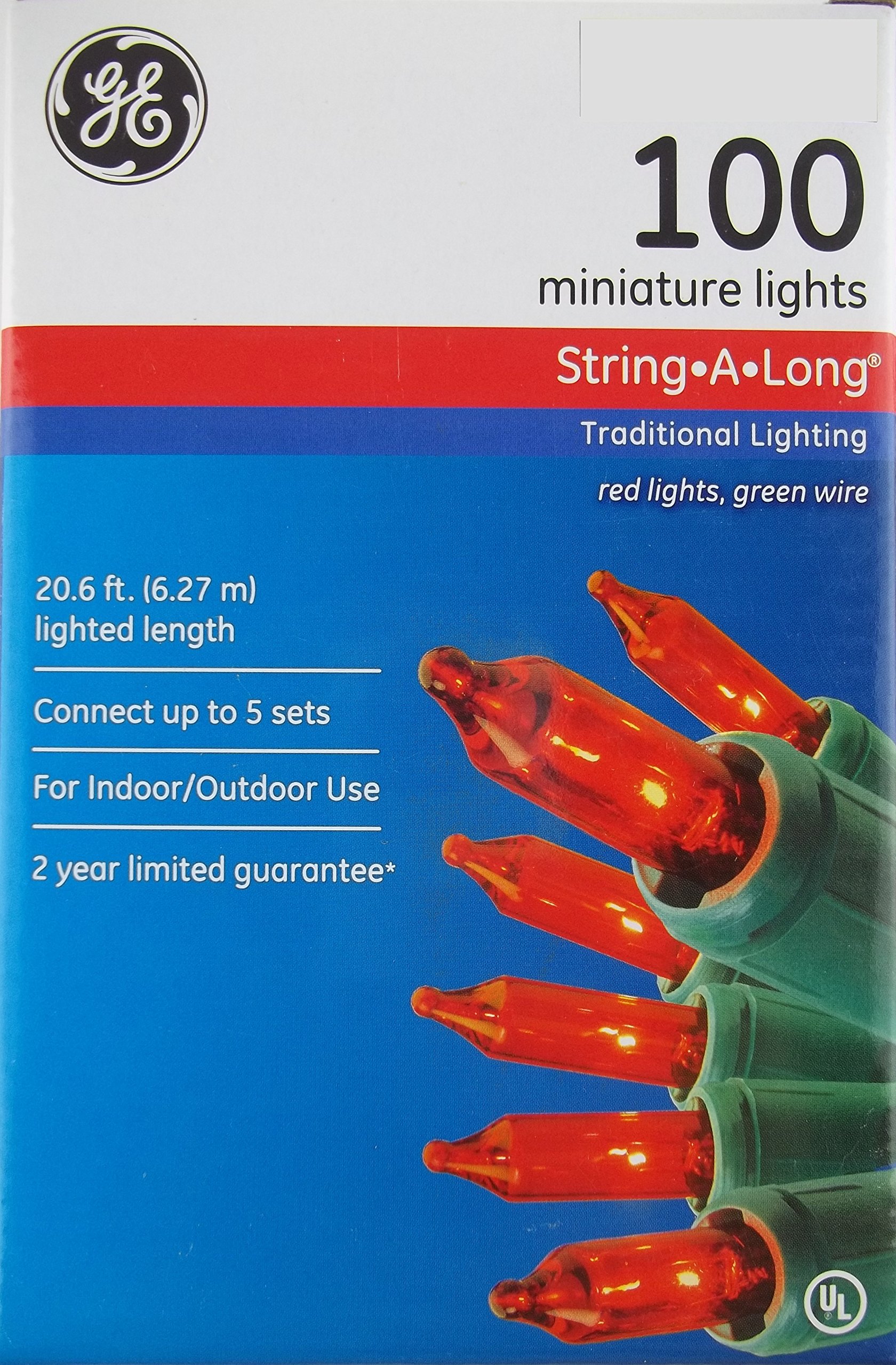 (pack X 2 ) Red String a Long Miniature Lights Green Wire 100 Indoor Outdoor 