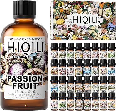 HIQILI 30ML Passion Fruit Fragrance Oil & 5ML*32 Fragrance Oil Gift Set, for DIY, Diffuser