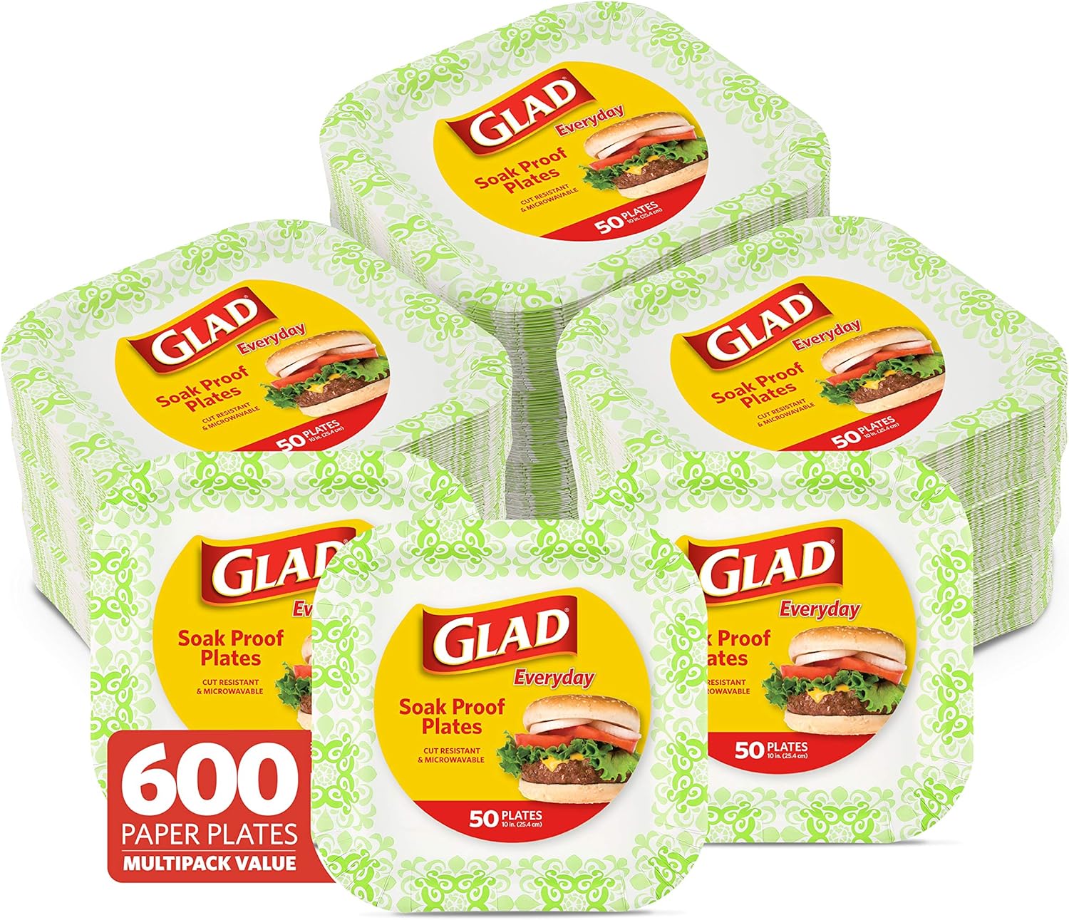 Grеаtеѕt Prоduсt GLAD Square Disposable Paper Plates for All Occasions  Soak Proof, Cut Proof, Microwaveable Heavy Duty Disposable Plates  Grеаtеѕt Prоduсt GLAD Square Disposable Paper Plates for All Occasions  Soak Proof, Cut Proof, Microwaveable Heavy Duty Disposable Plates