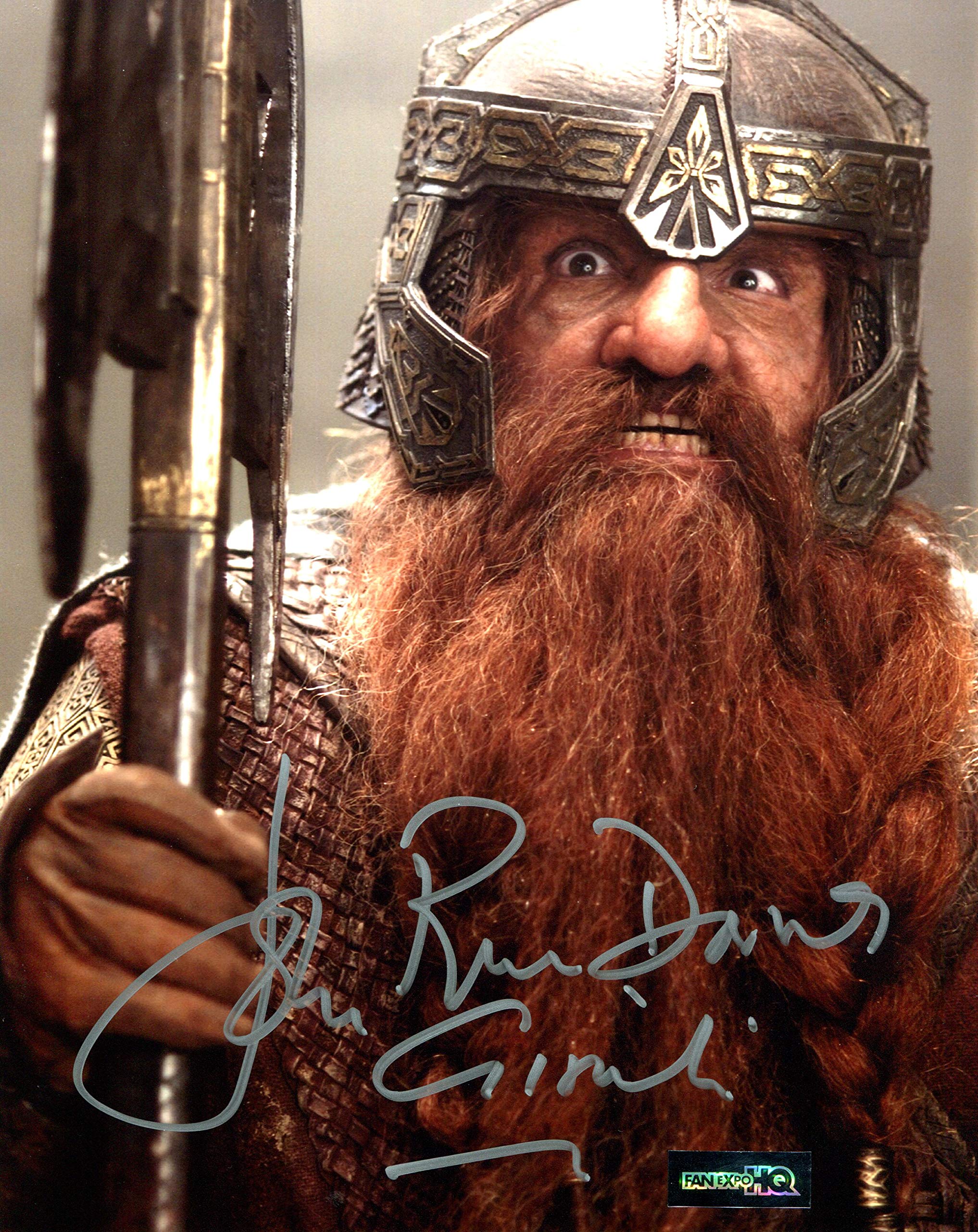 John Rhys Davies Signed/Autographed Lord of the Rings, Gimli 8x10 Glossy Photo. Includes Fanexpo HQ Certificate of Authenticity and Proof. Entertainment Autograph Original.