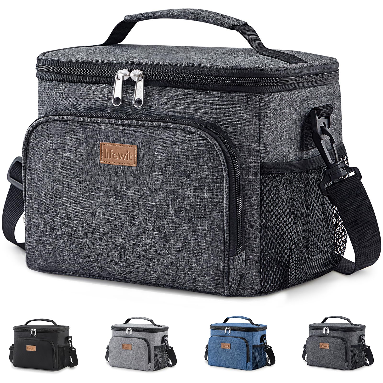 Lifewit Isolierte Kühltasche, Wiederverwendbare Lunchtasche, Tragbare Kühlbox, Tragetasche, auslaufsicher, mit verstellbarem Schulterriemen für Erwachsene für Arbeit/Picknick