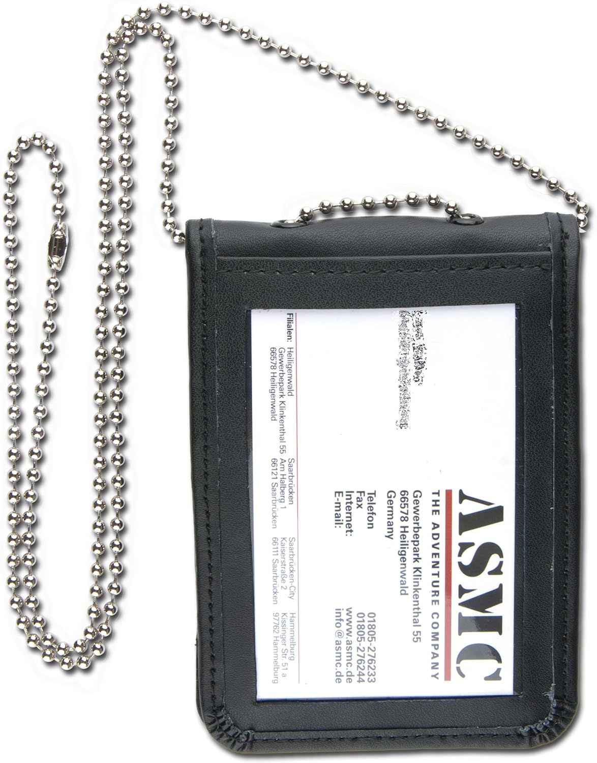 Rothco Leather Neck Identification Badge Holder, Black