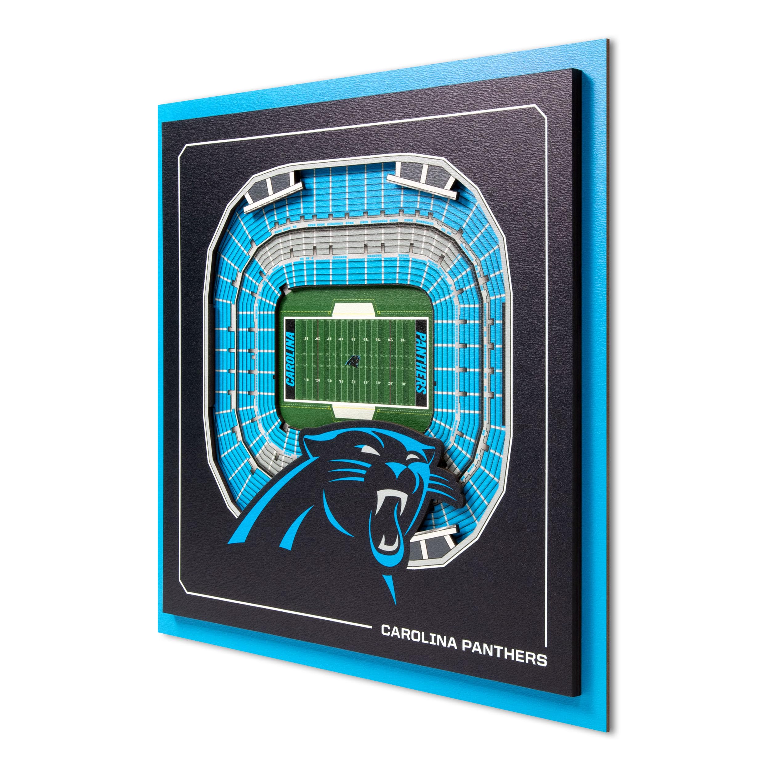 YouTheFan Officially-licensed NFL Carolina Panthers Stadium Series 3D Wall Art - multi-layer team stadium replica, detailed sports fan gift, indoor decor