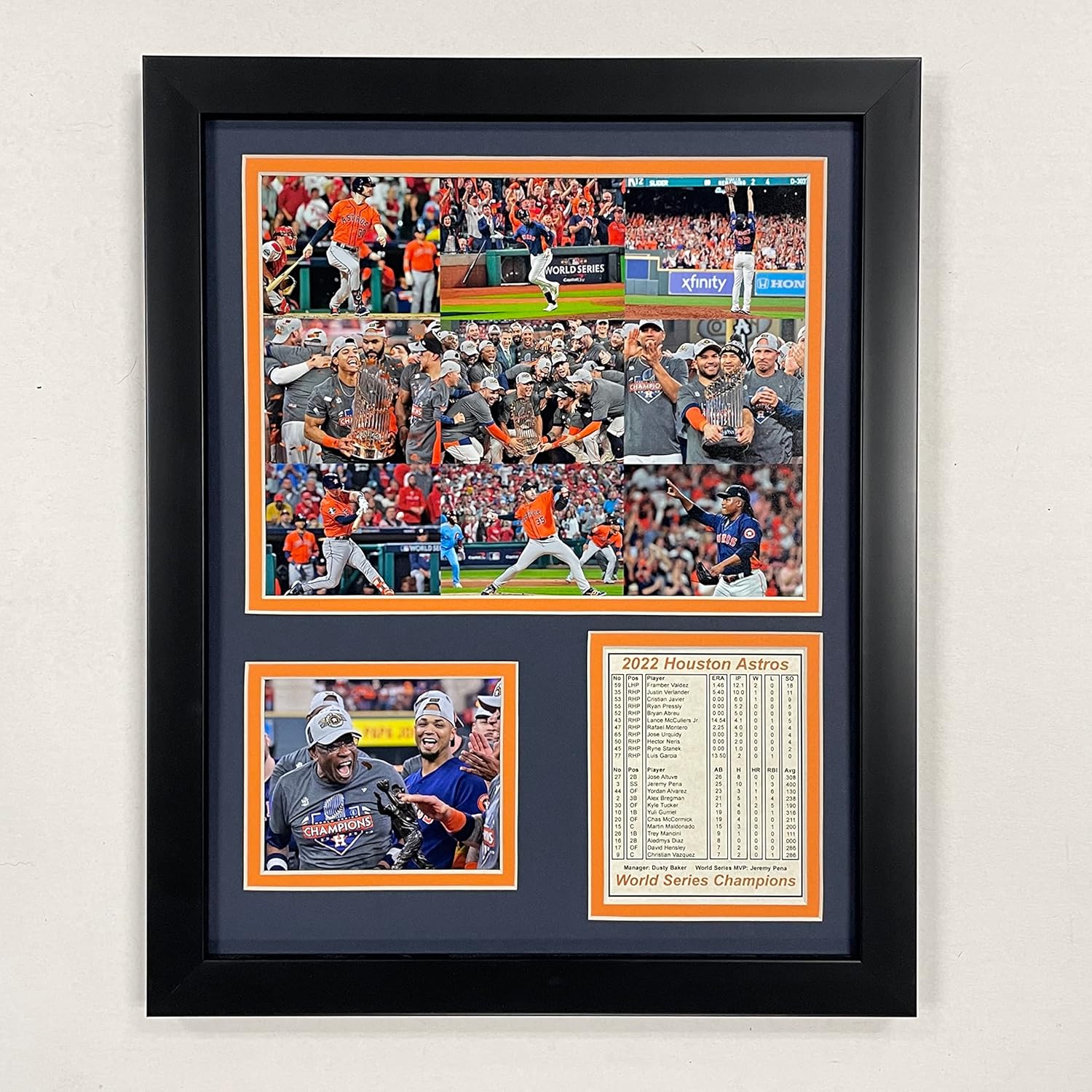 Legends Never Die, Inc. Houston Astros | 2022 World Series Champions | 12"x15" Framed Photo Collage (Mosaic)