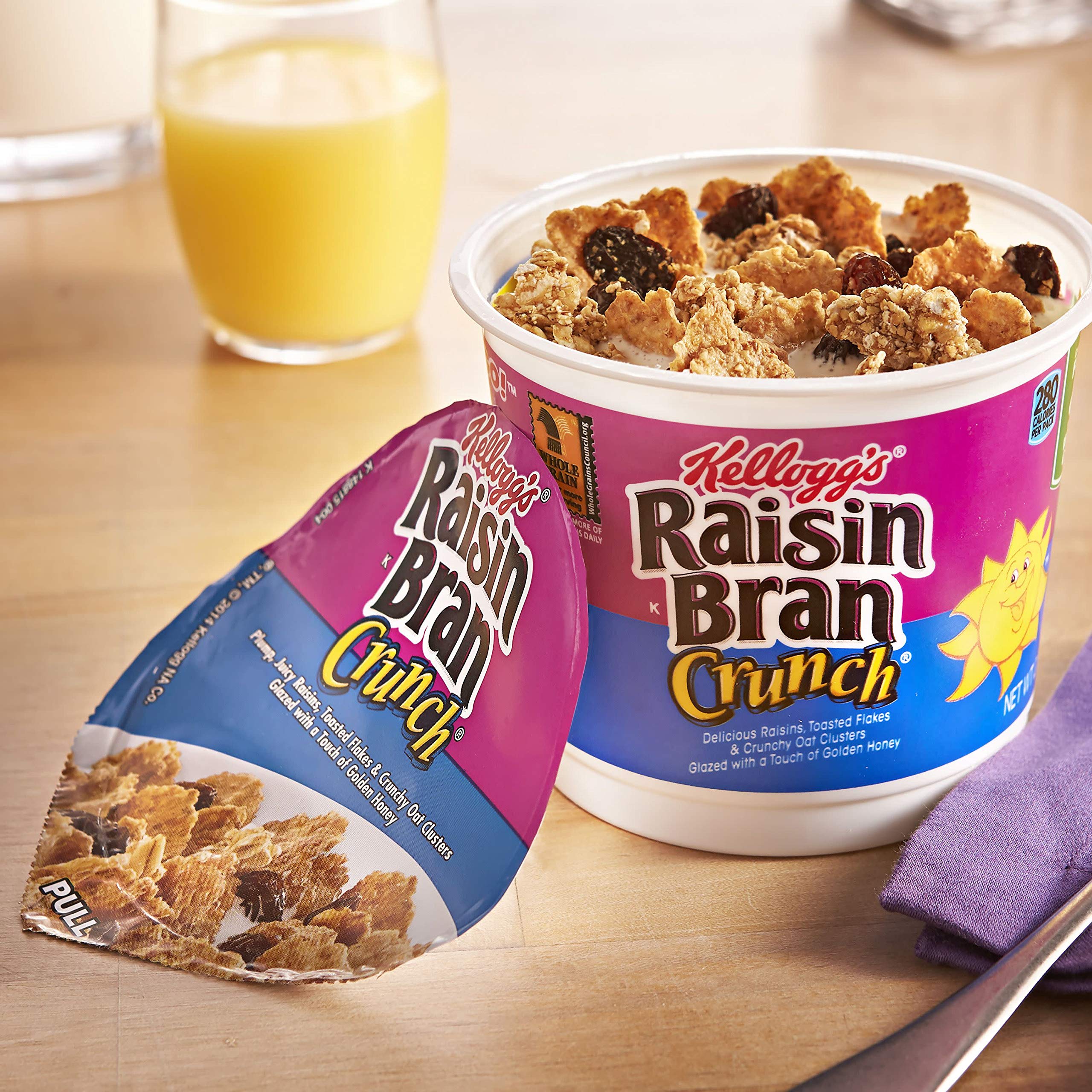 Buy Kellogg's Raisin Bran Crunch Breakfast Cereal Cups, Fiber Cereal