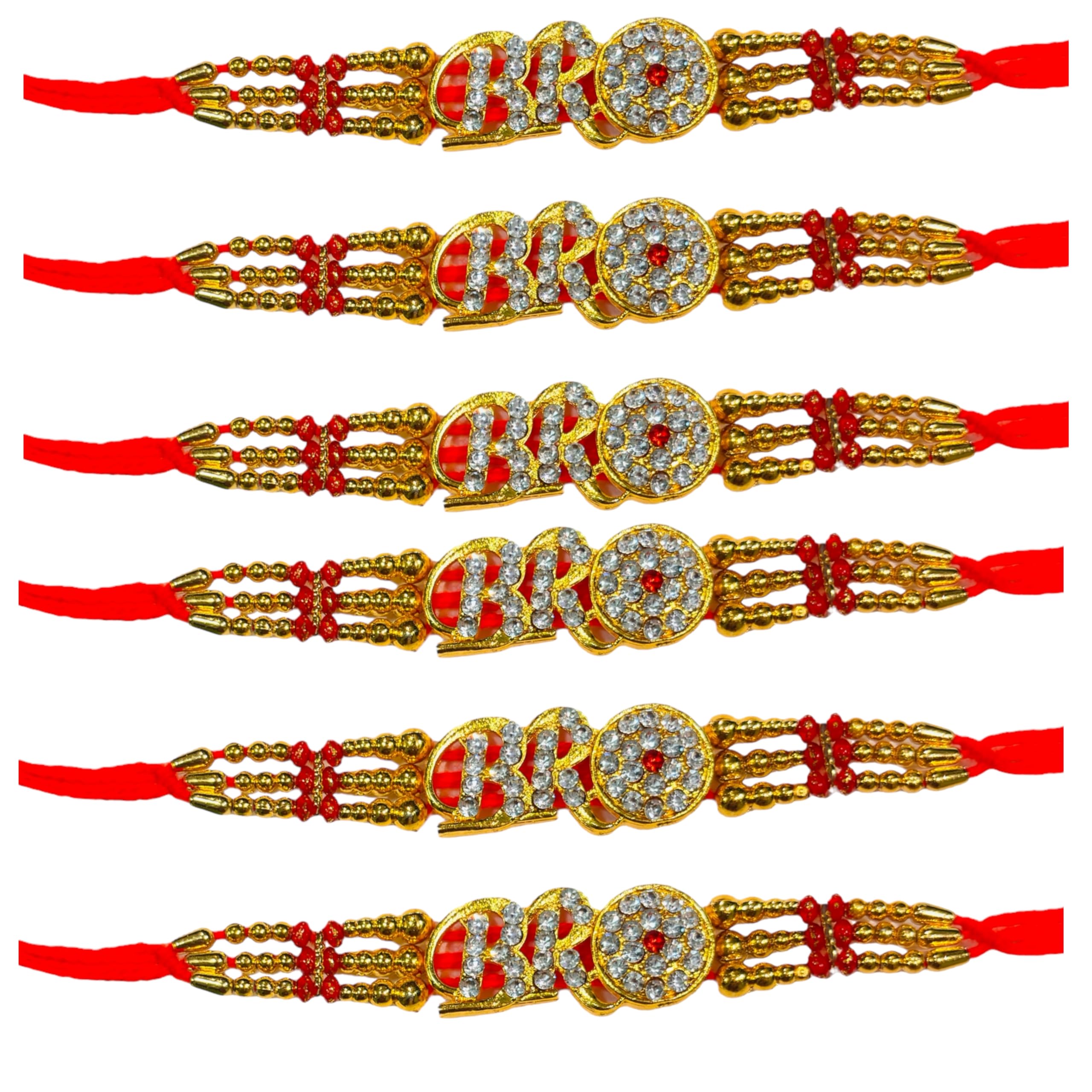 PATWA TRADERS Rakhi with Roli Chawal Pack For Unisex Adult| Designer Stone Rakhee with Red Thread | Combo Set (Pack of 6) (B0D1PKKKH4) Amazon Price History, Amazon Price Tracker