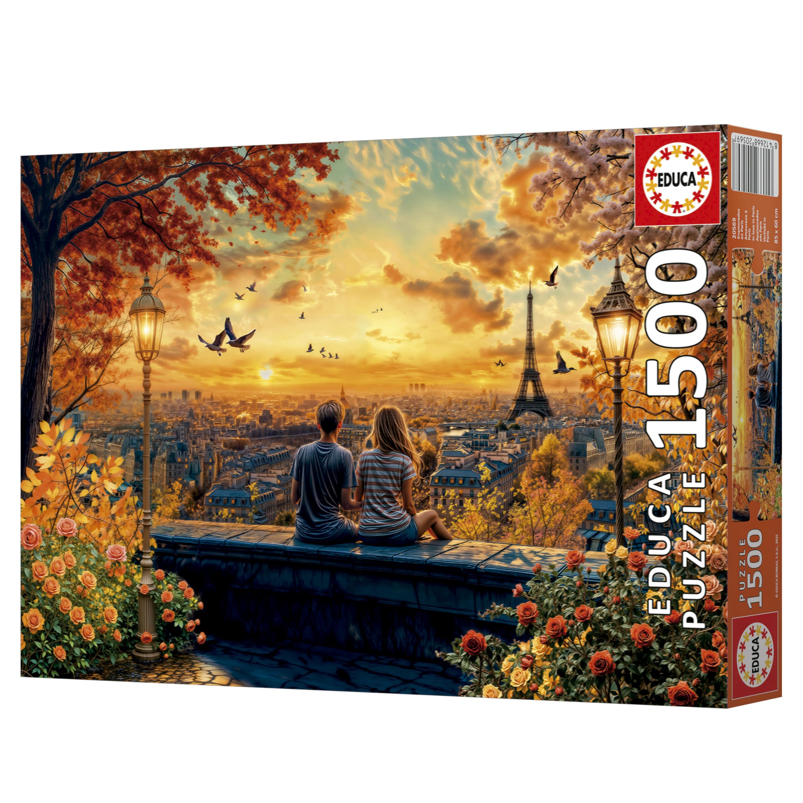 Educa - Puzzle de 1500 Piezas para Adultos | Enamorados en París | Medidas: 85 x 60 cm | A Partir de 14 años (20569) - 3