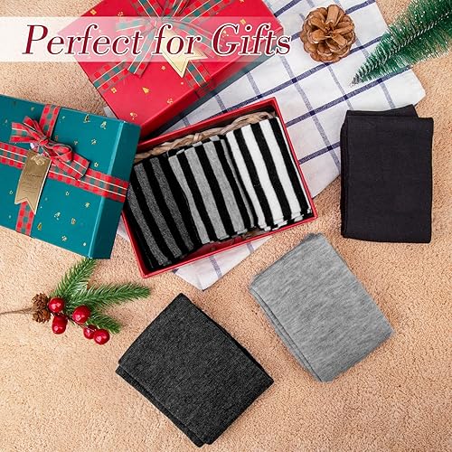 Vista 19 de Amandir Guantes largos sin dedos para mujer, calentadores de brazos, guantes elásticos de punto para el pulgar Gris oscuro Gris oscuro Gris claro