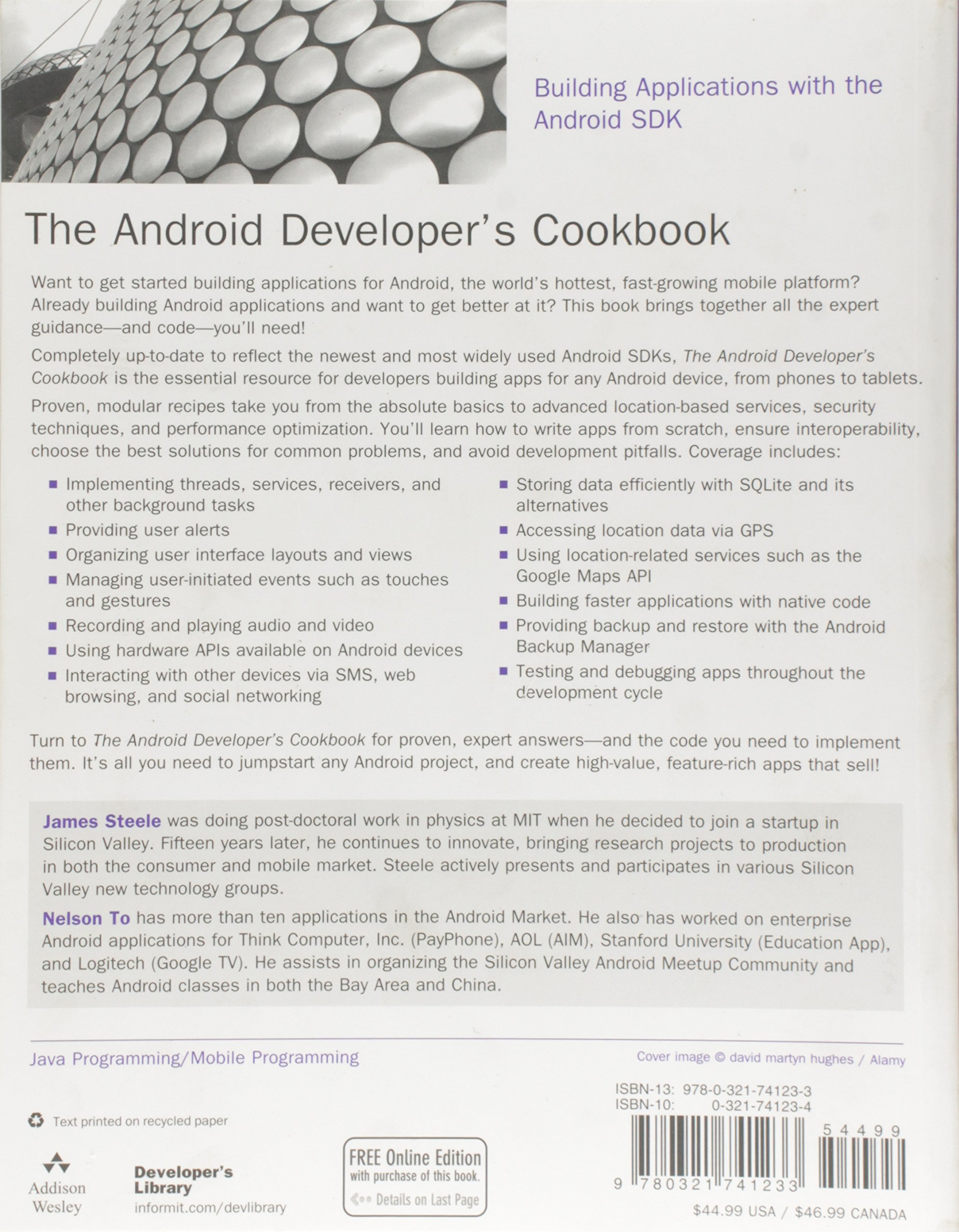 The Android Developer's Cookbook: Building Applications with the Android SDK: Building Applications with the Android SDK (Developer's Library)